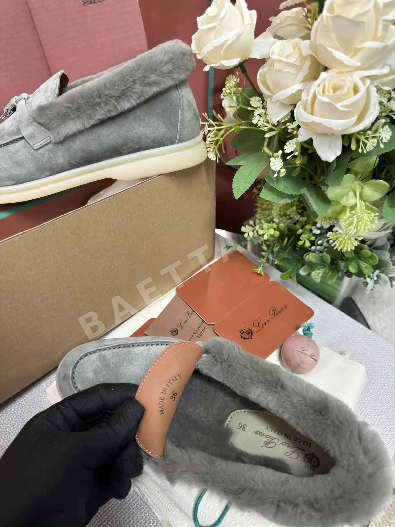 로로피아나 코요테 퍼 하이컷 신발 상세 이미지 8