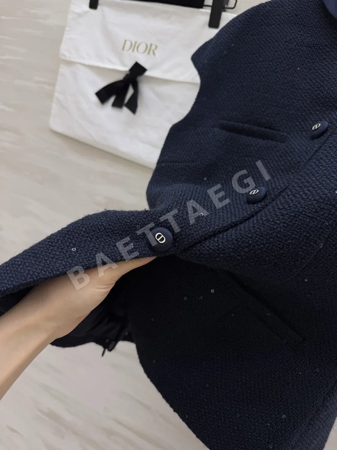 디올 트위드 허리 라인 여성 자켓 상세 이미지 2