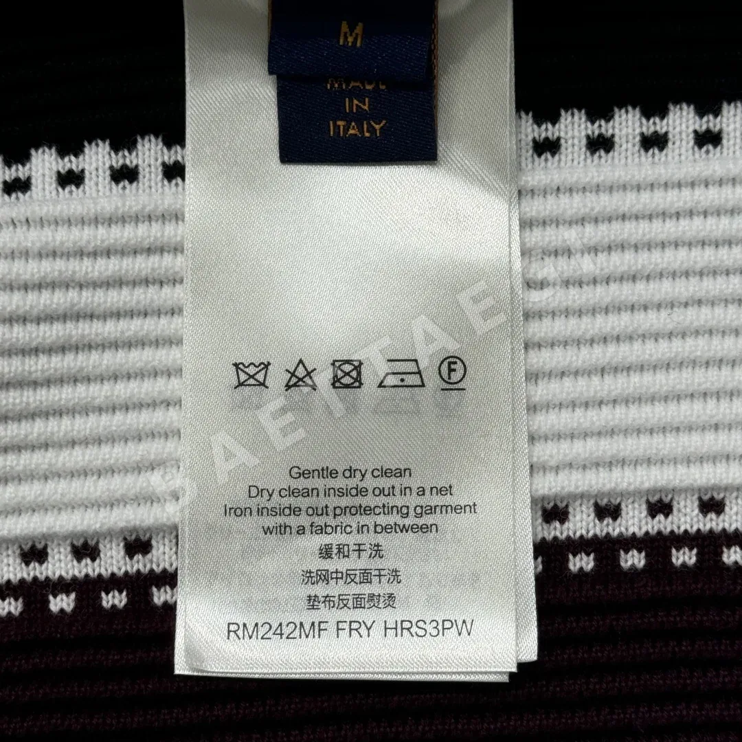 루이비통 스트라이프 크로셰 코튼 반팔 셔츠 상세 이미지 9