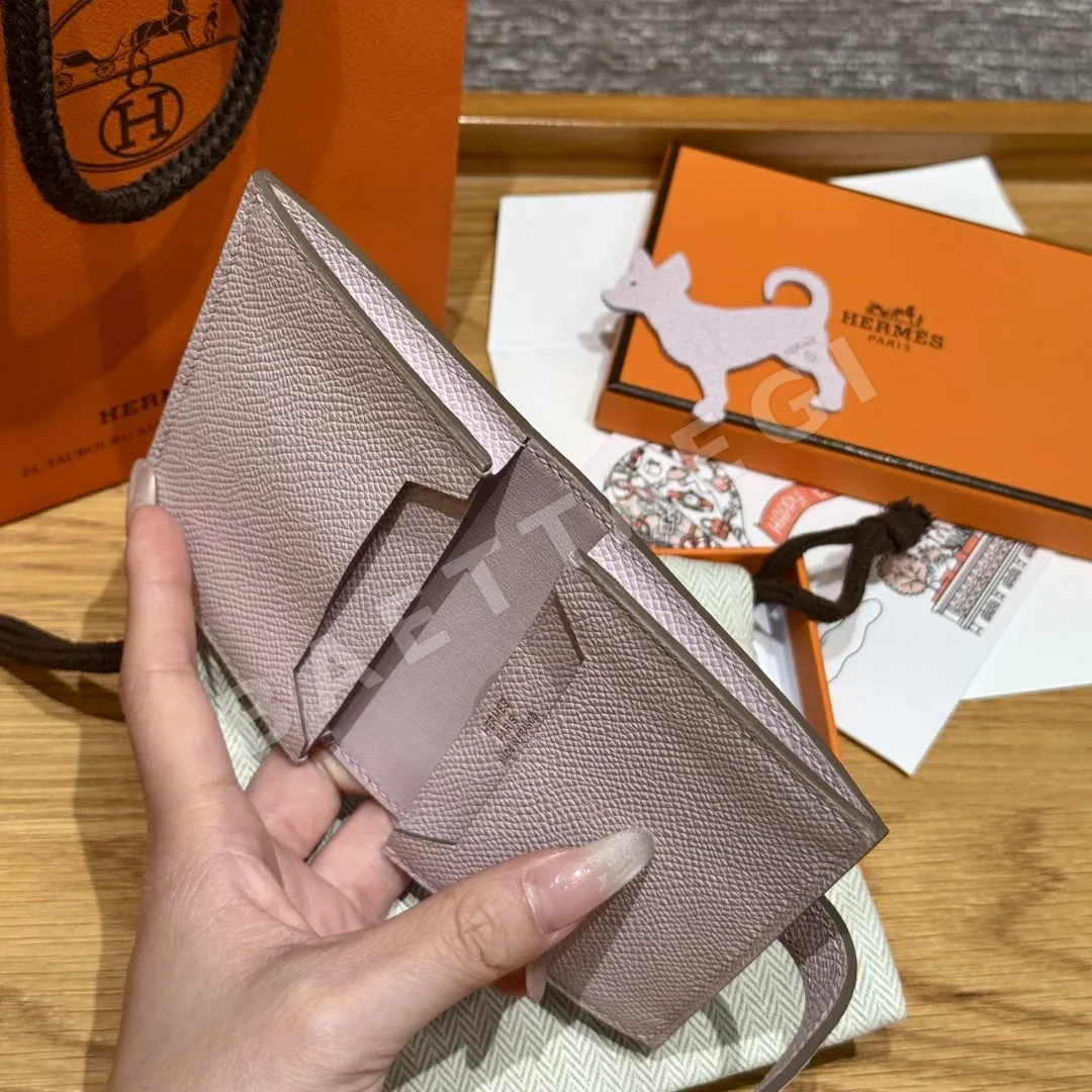에르메스 베안 카드홀더 미니 앱송 가죽 골드 버클 지갑 상세 이미지 4