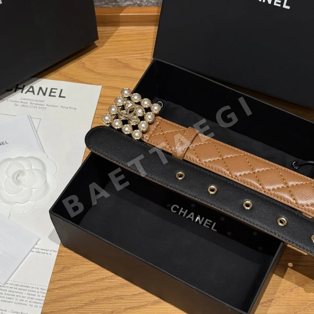 샤넬 램스킨 더블 C 로고 벨트 상세 이미지 5