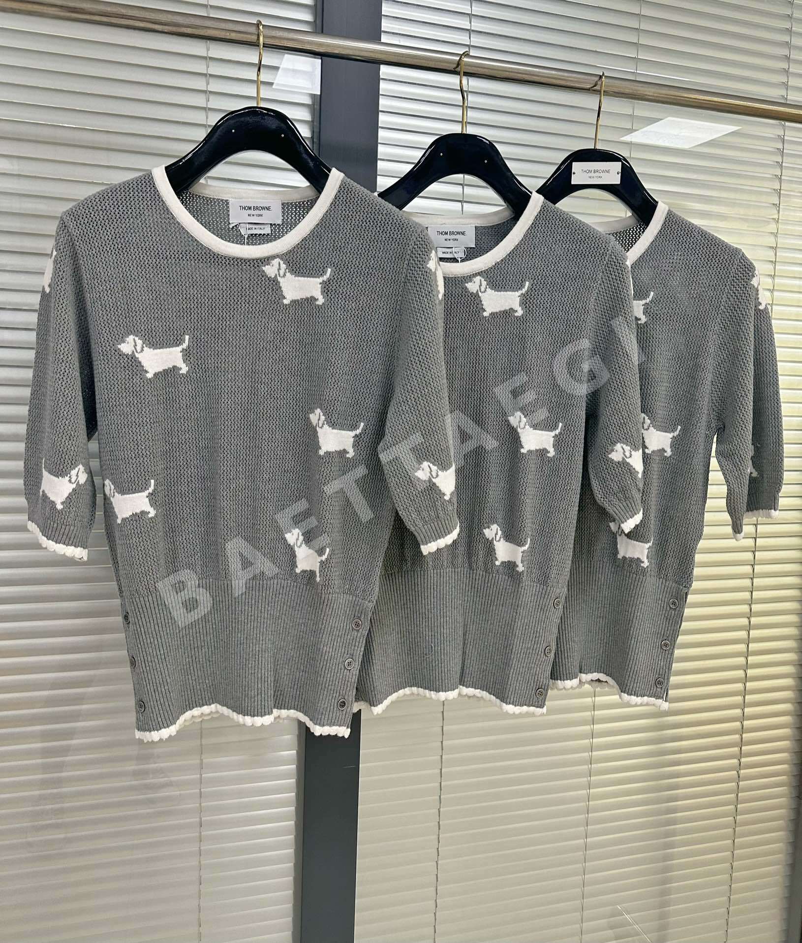 톰브라운 여성 메시 코튼 반팔 티셔츠 상세 이미지 2