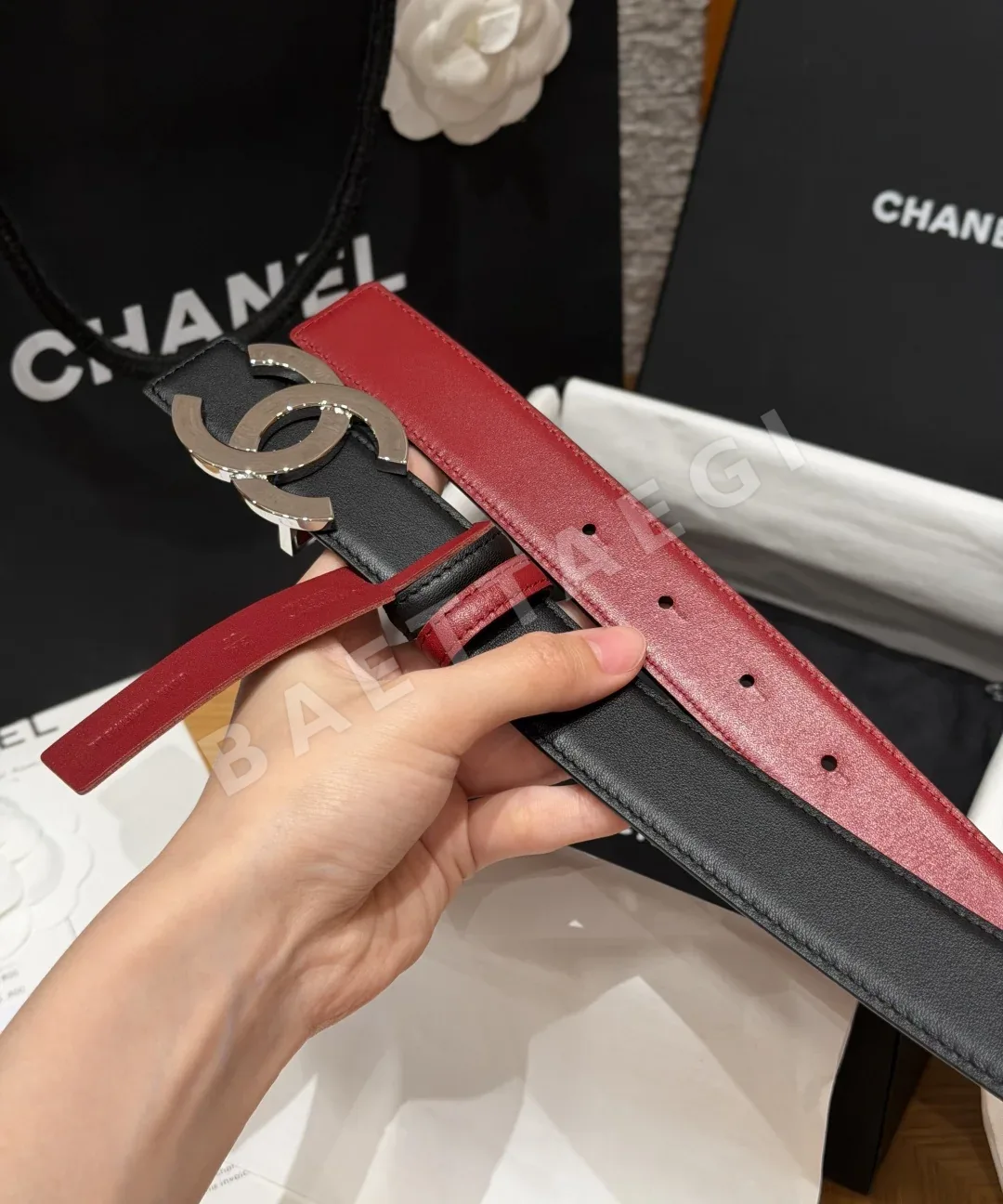 샤넬 더블 C 카프스킨 가죽 벨트 상세 이미지 9