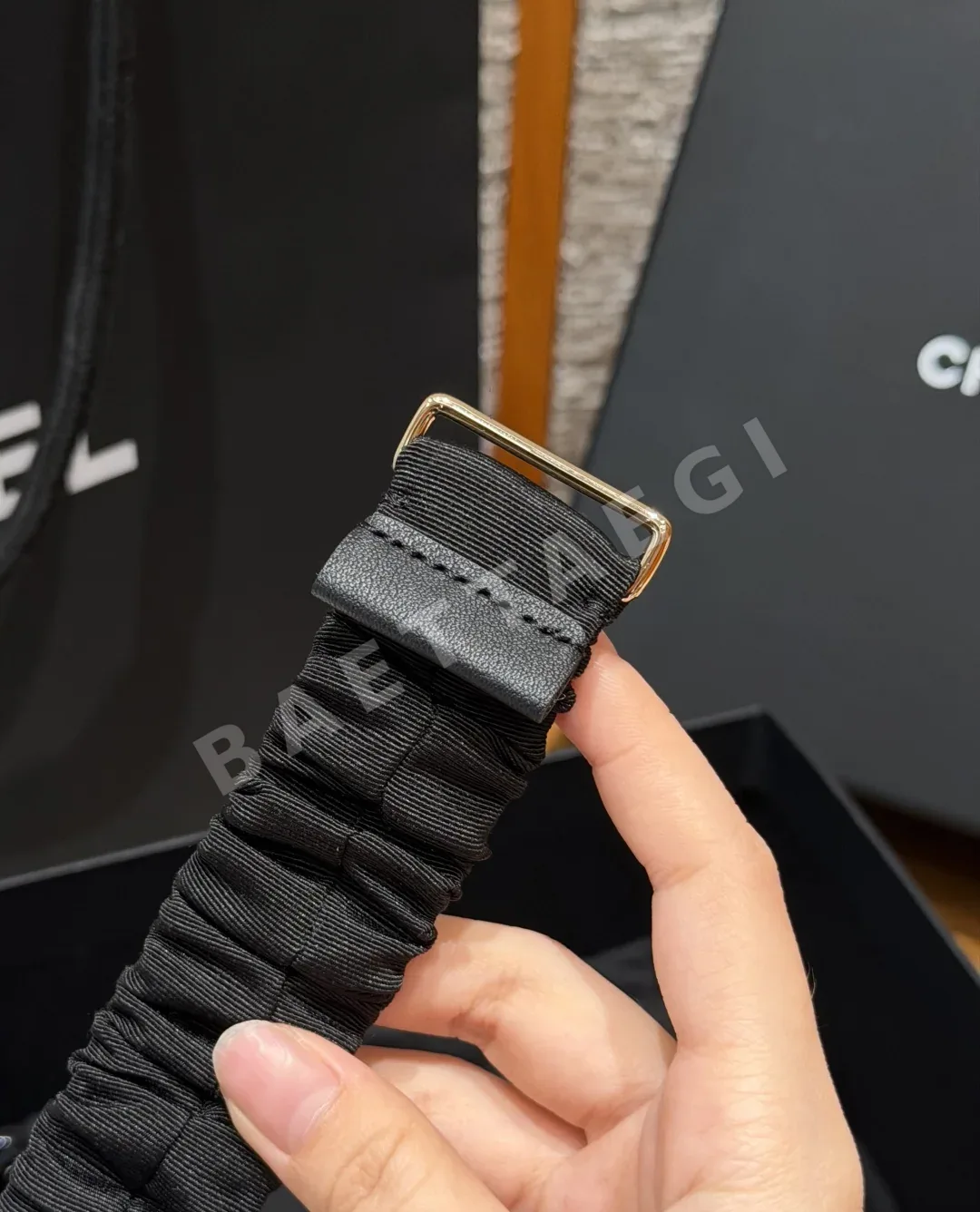 샤넬 플리츠 고무 더블 C 벨트 30mm 상세 이미지 3