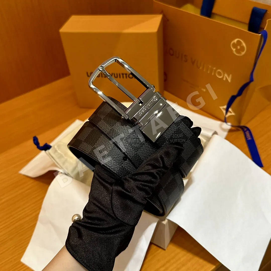 루이비통 스테인리스 스틸 핀 버클 소가죽 벨트 상세 이미지 3