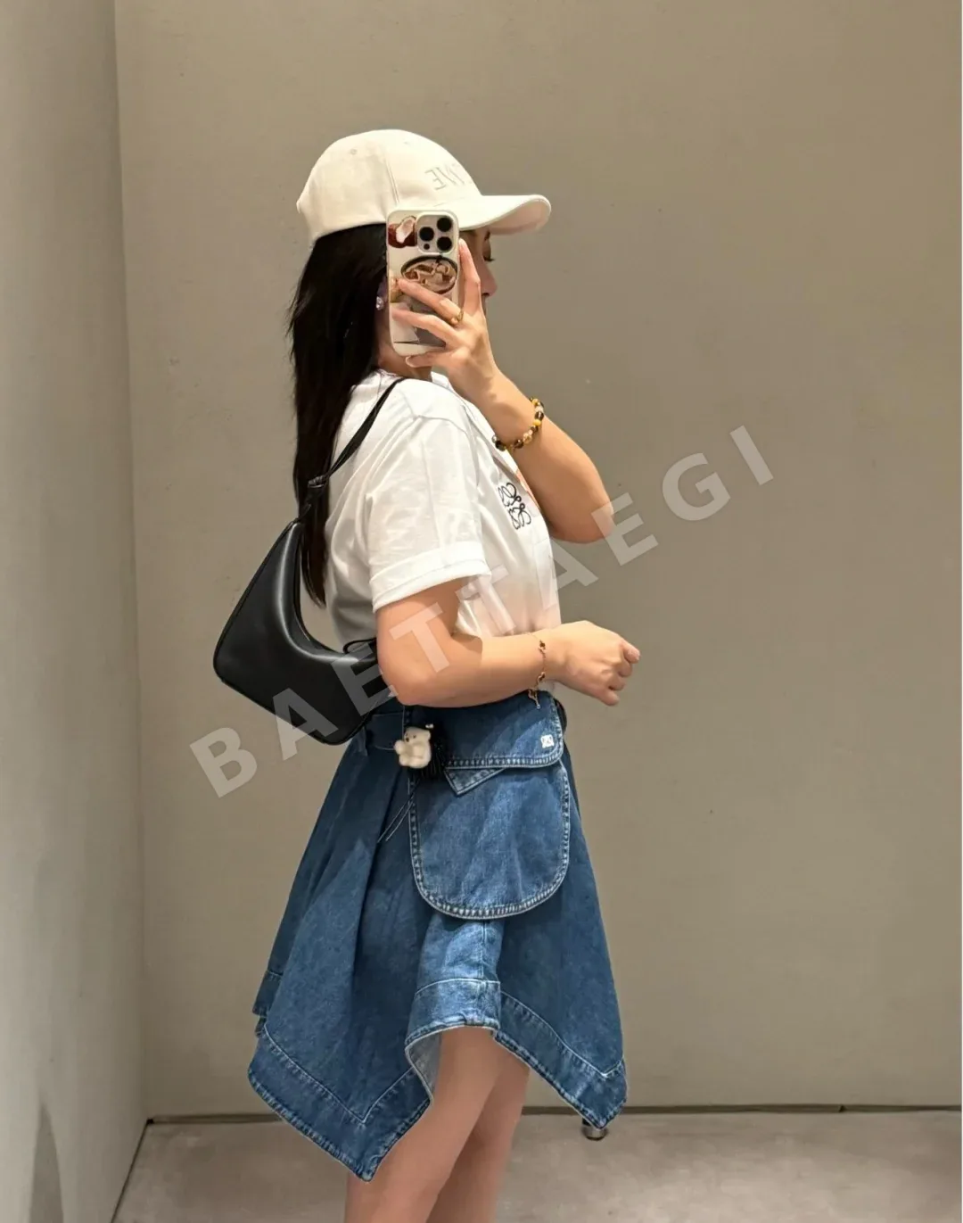 로에베 자수 포켓 데님 스커트 상세 이미지 5
