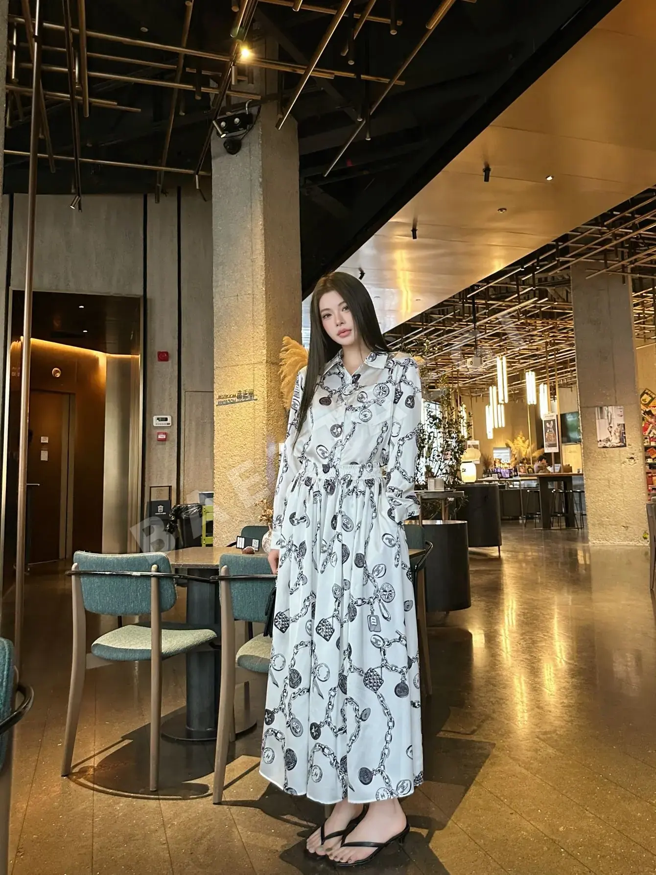 디올 체인 프린트 라펠 셔츠 세트 상세 이미지 9