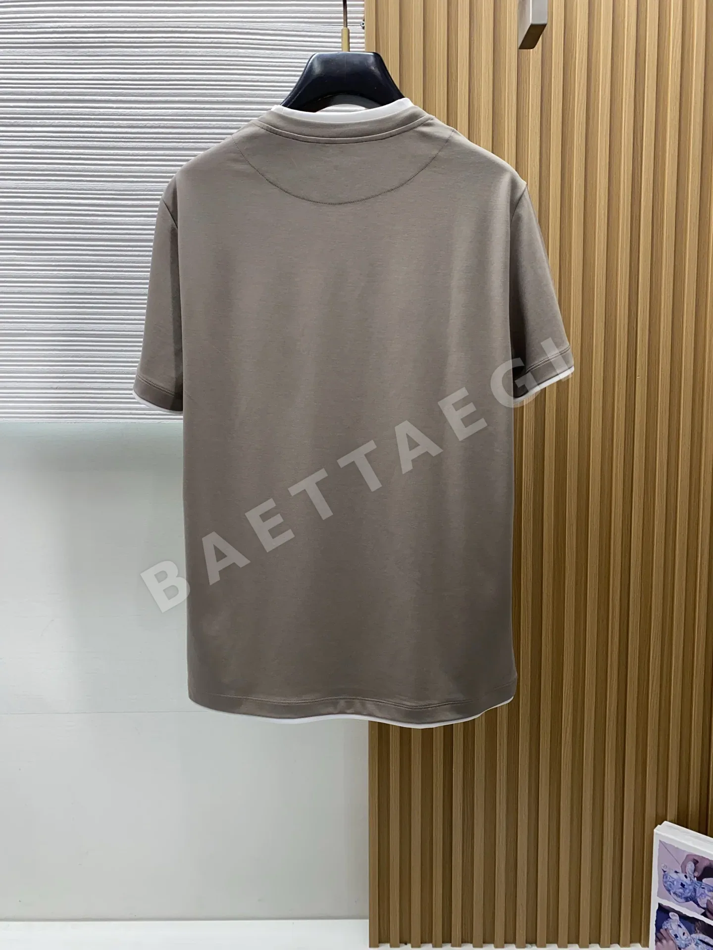 브루넬로쿠치넬리 남성 100수 머서라이즈드 코튼 반팔 티셔츠 상세 이미지 9