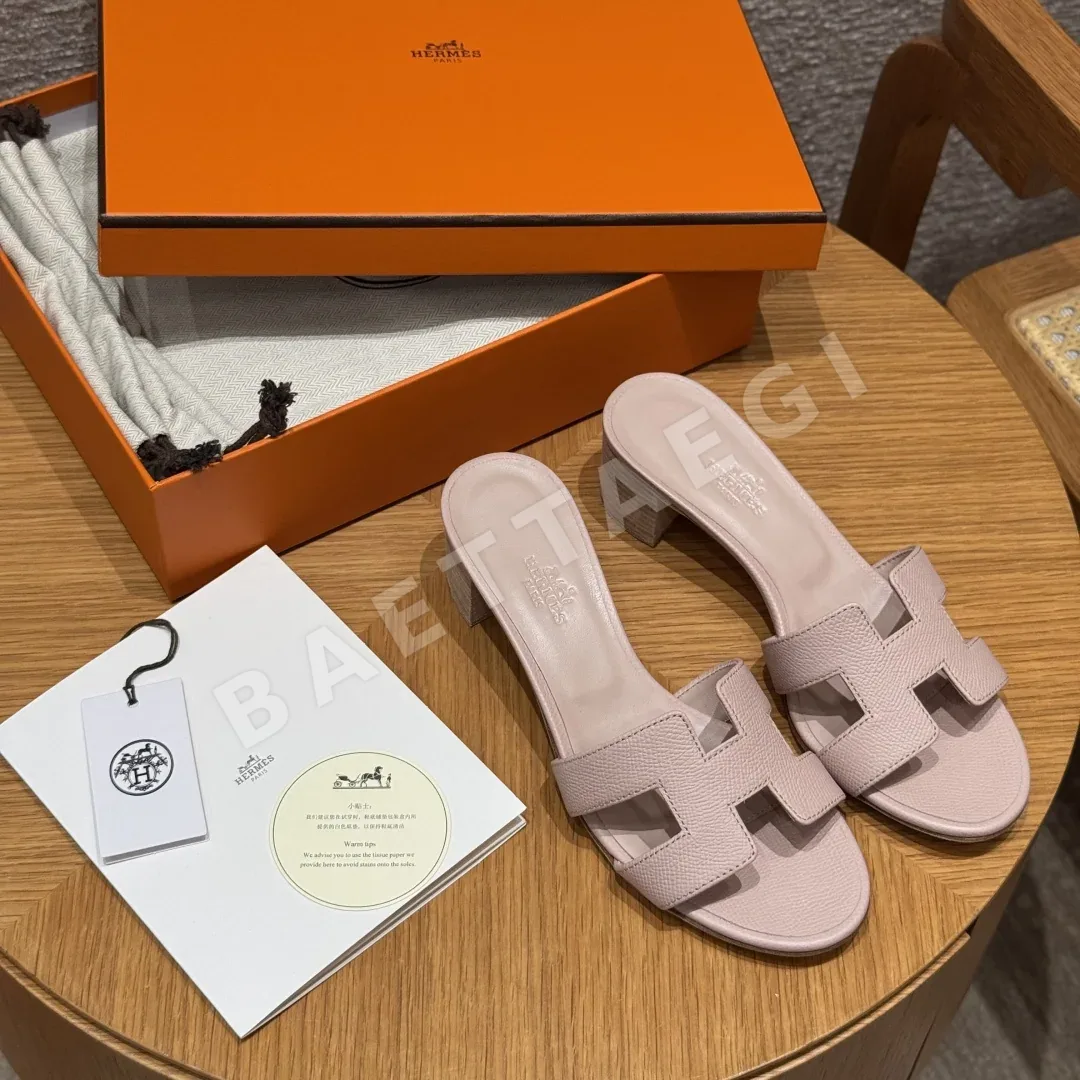 에르메스 오아시스 샌들 세라믹핑크 가죽 하이힐 상세 이미지 2