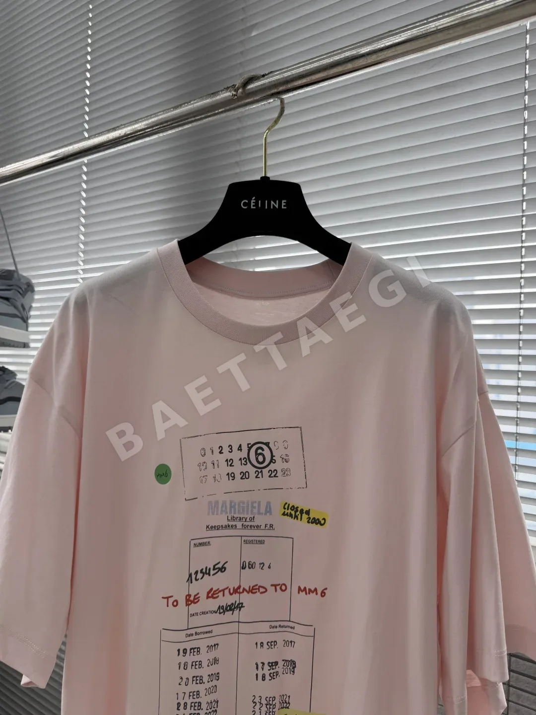 마르지엘라 프린트 크루넥 반팔 티셔츠 상세 이미지 2