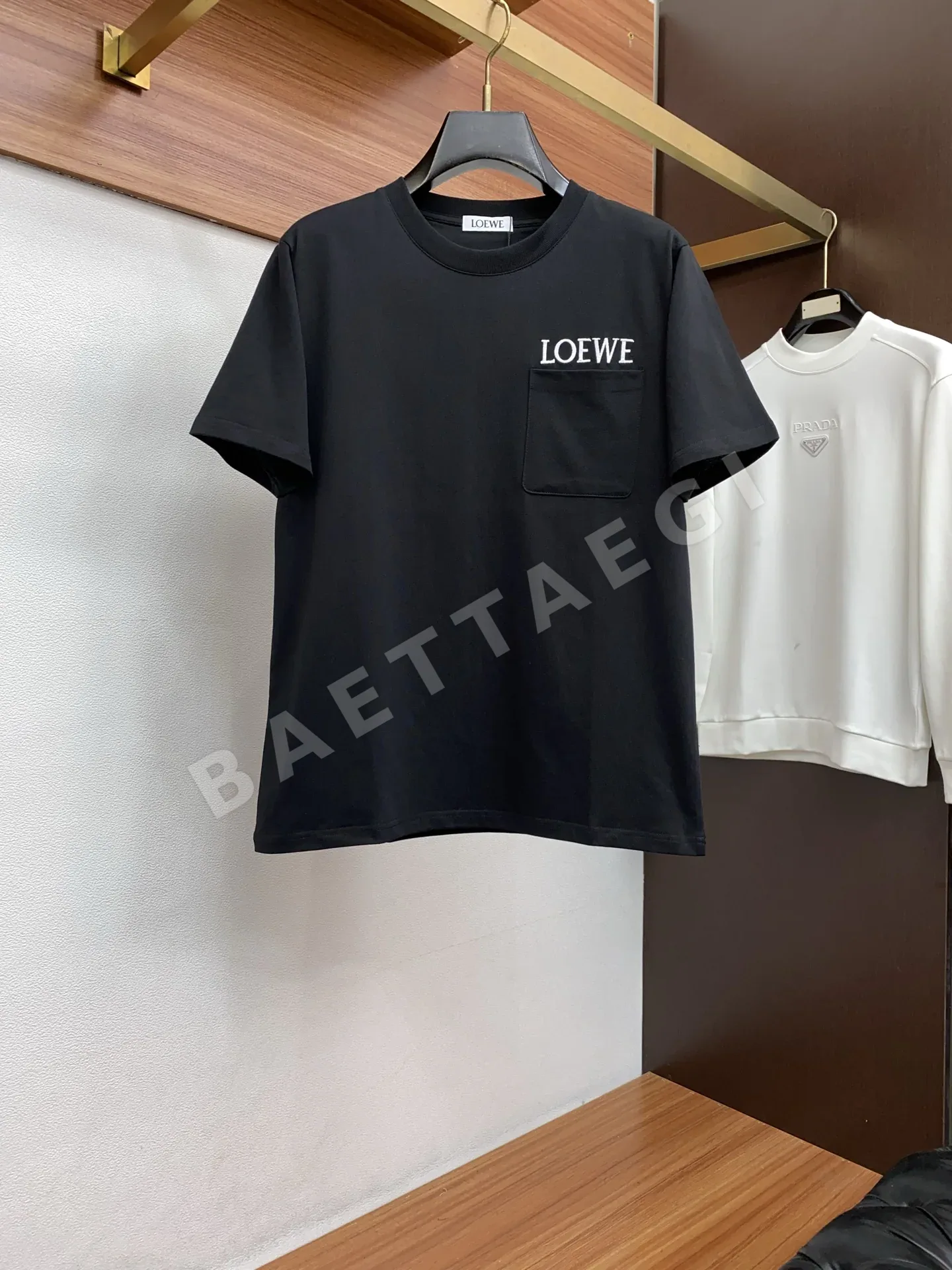 로에베 크루넥 코튼 반팔 티셔츠 48360