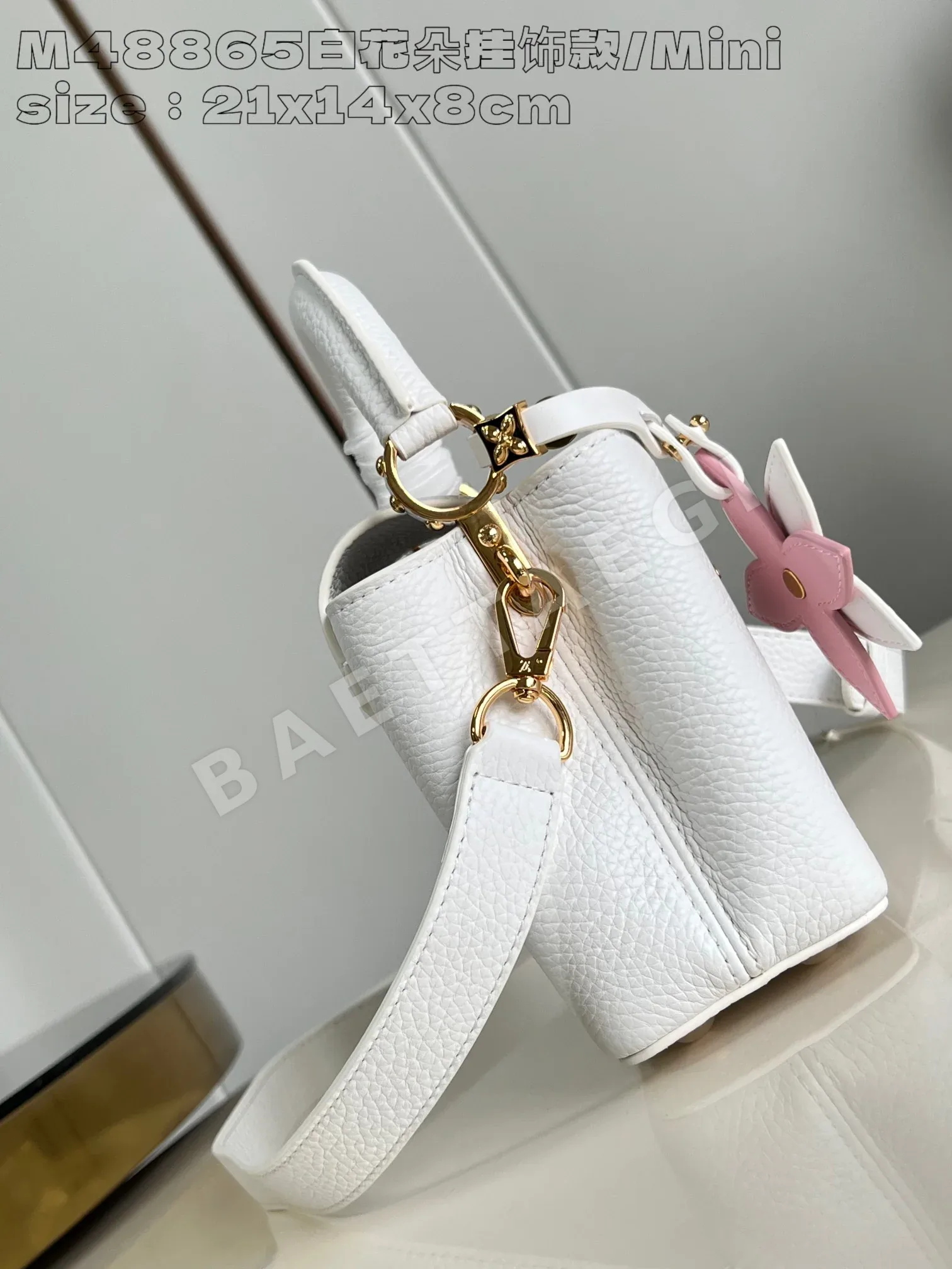 루이비통 M48865 화이트 카푸신 핸드백 미니 상세 이미지 7