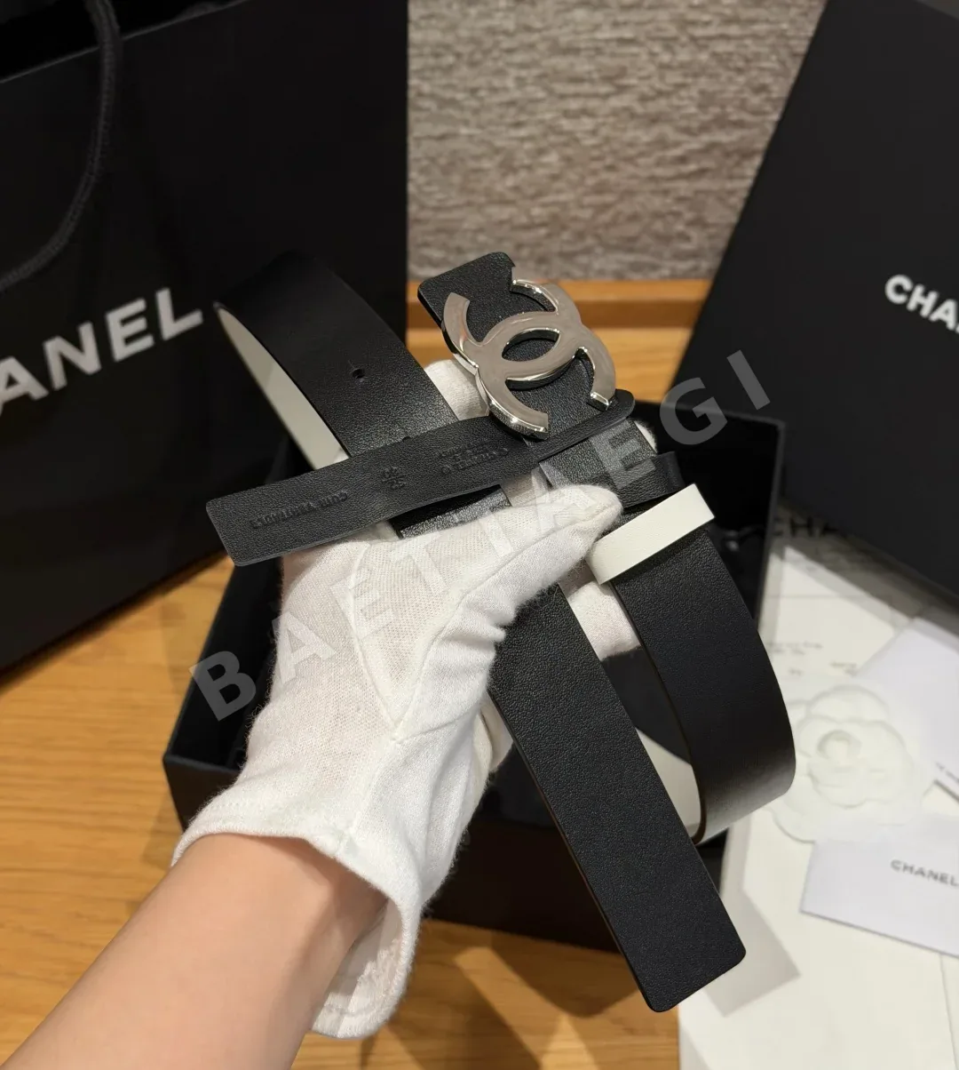 샤넬 리버시블 카프스킨 더블 C 버클 벨트 상세 이미지 5