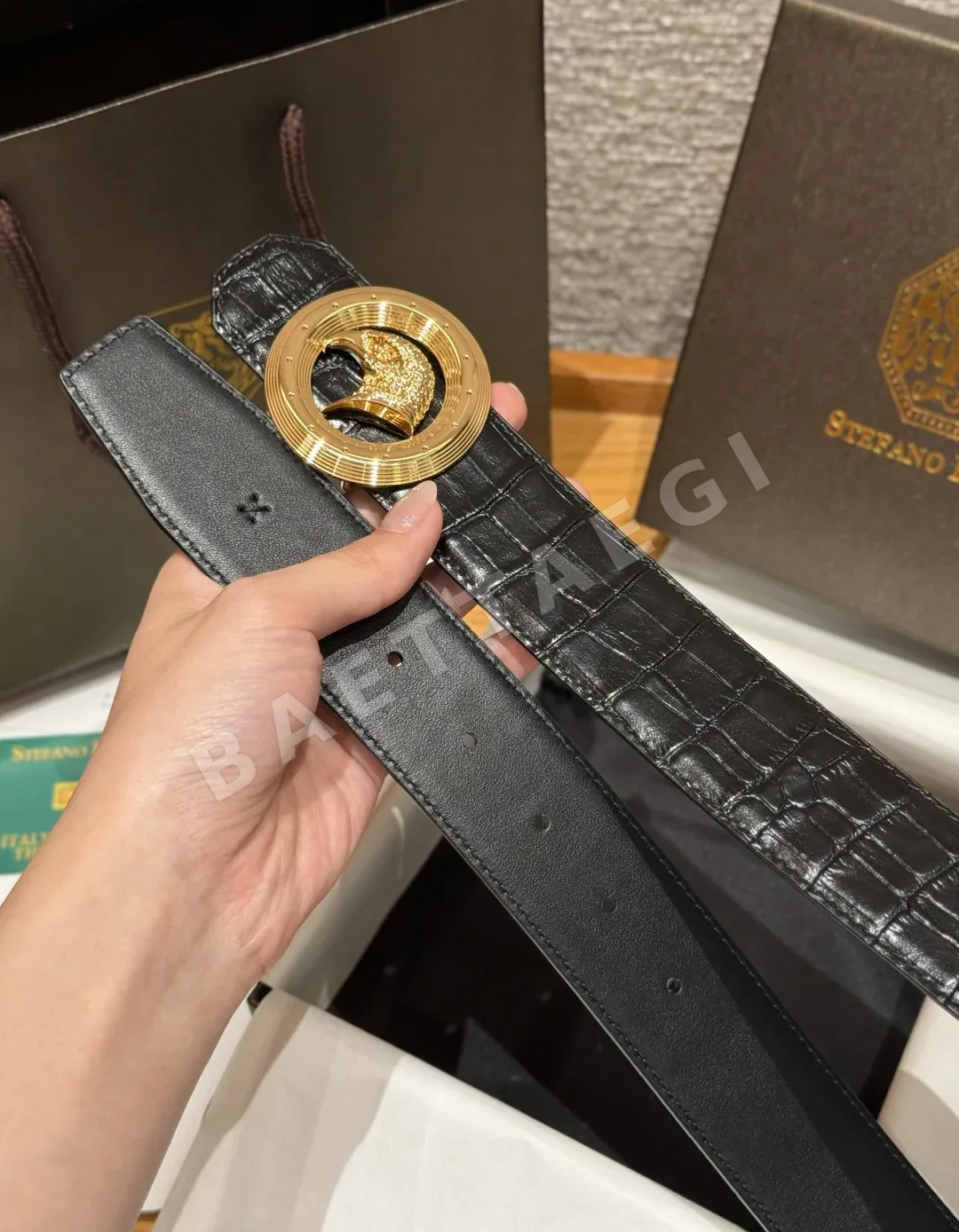 스테파노리치 이글헤드 가죽 벨트 38mm 상세 이미지 5