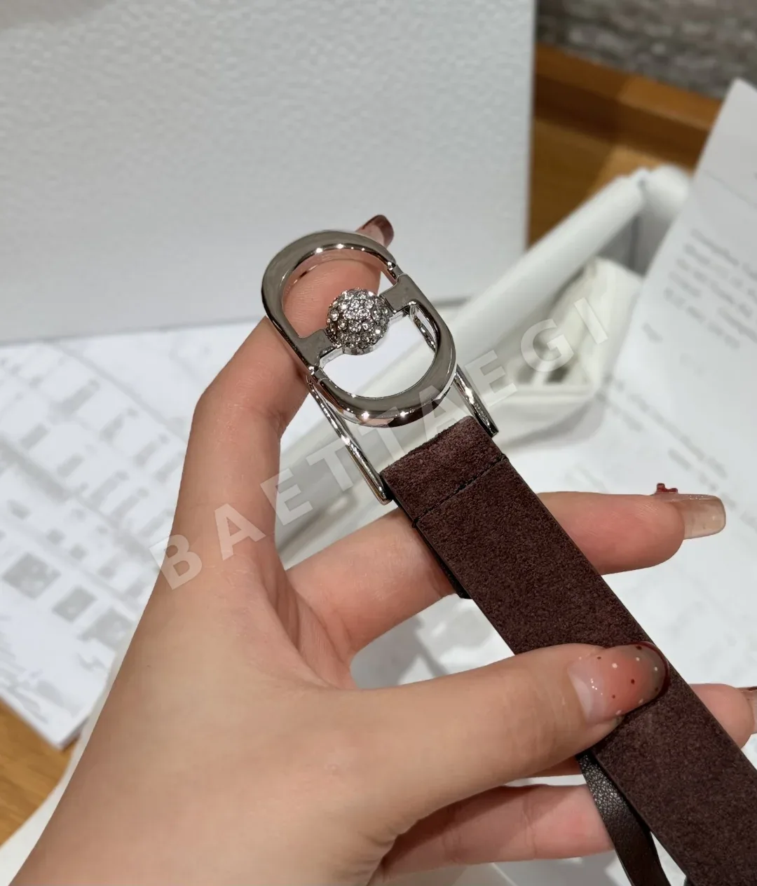 디올 몽테뉴 스웨이드 소가죽 벨트 상세 이미지 7