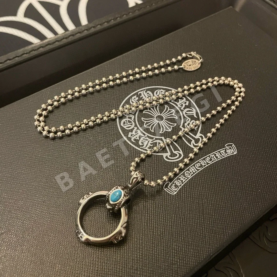 크롬하츠 클래식 레트로 비즈 더블 링 펜던트 목걸이 상세 이미지 6