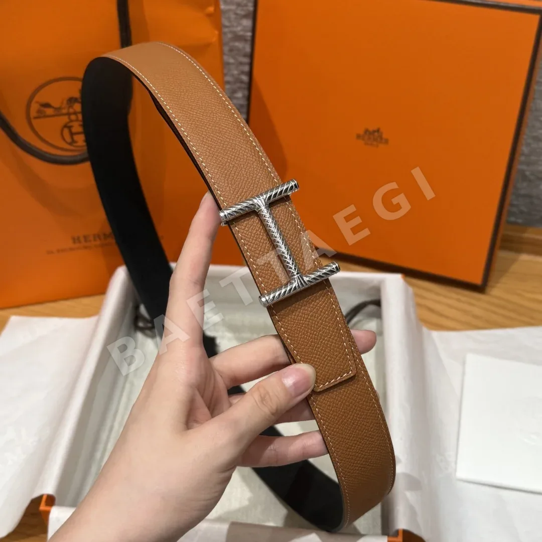 에르메스 양면 엡손 가죽 벨트 상세 이미지 4