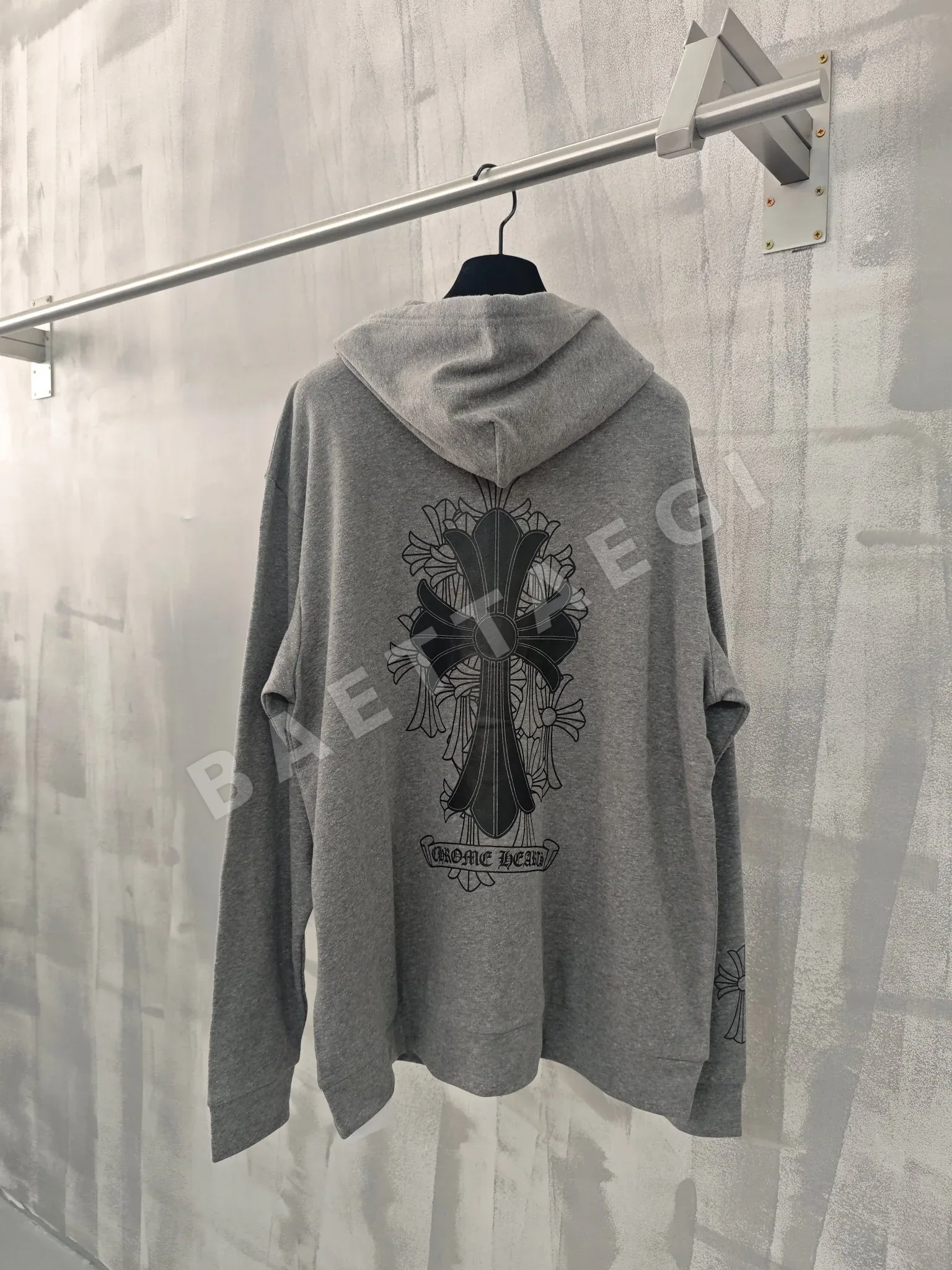 크롬하츠 헤더 그레이 스크롤 팬텀 크로스 지퍼 후드 상세 이미지 2