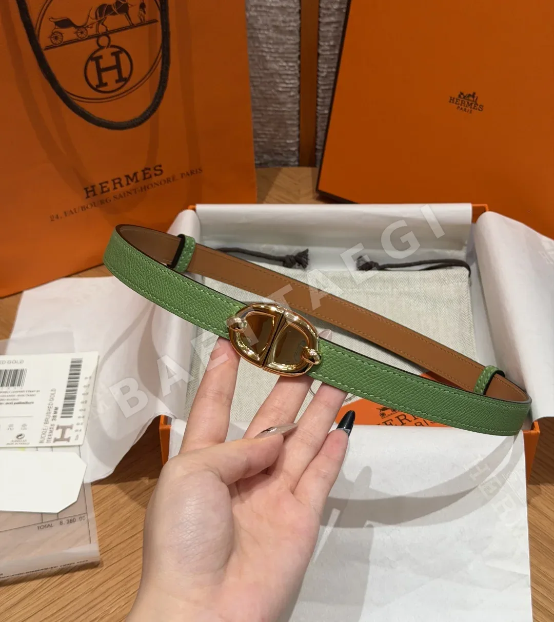 에르메스 H브랜드 엡솜 카프스킨 벨트 177741