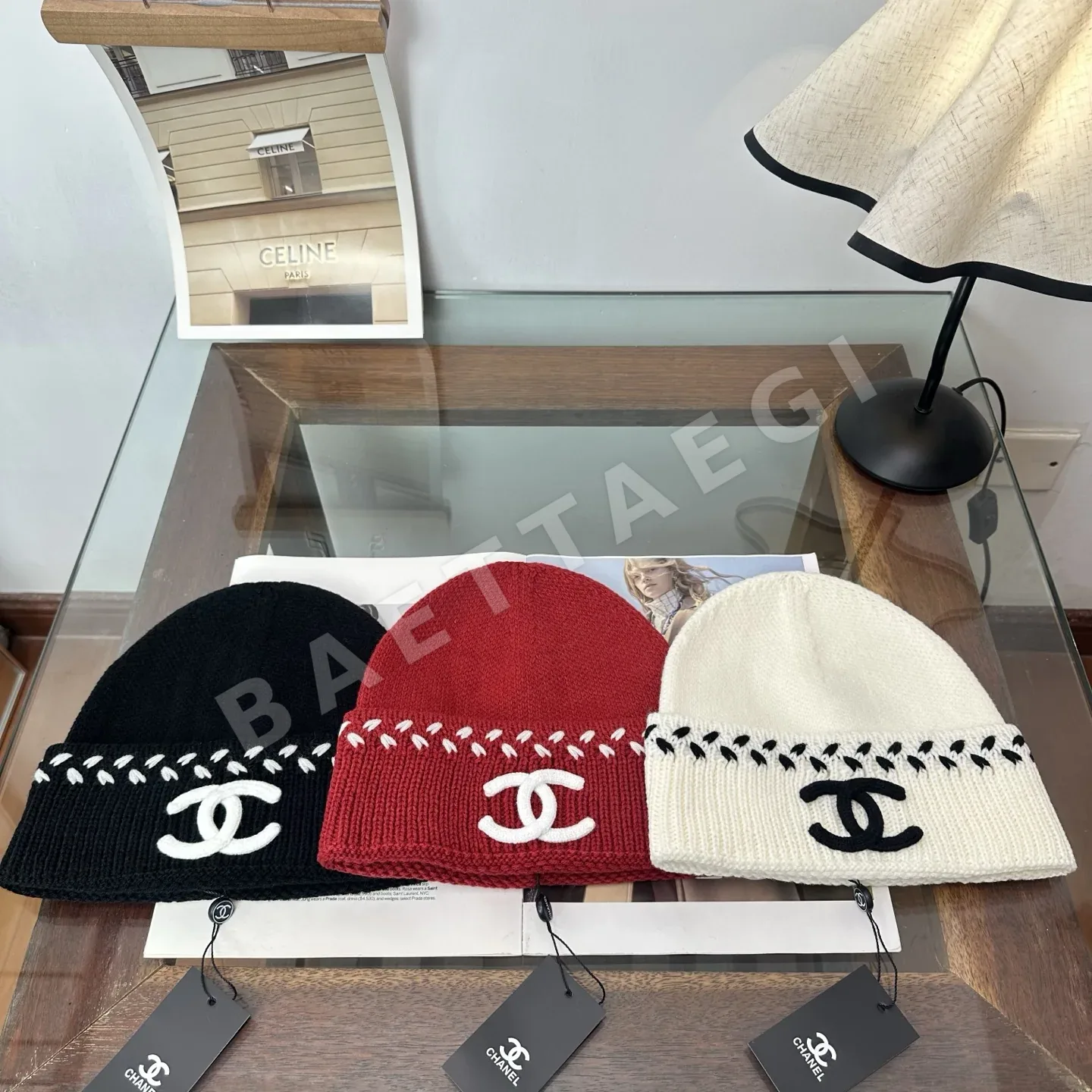 샤넬 니트 비니 모자 185646
