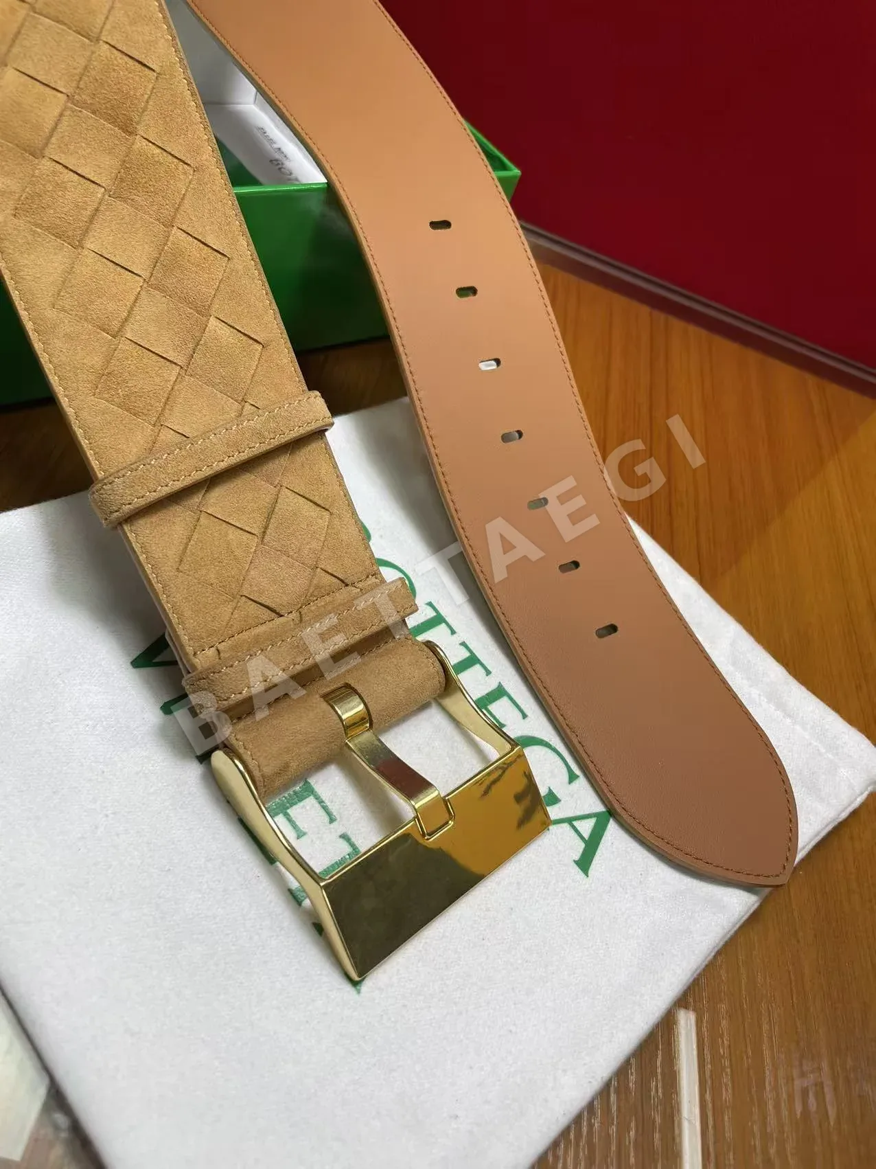 보테가베네타 인트레치오 스웨이드 여성용 우븐 벨트 상세 이미지 6