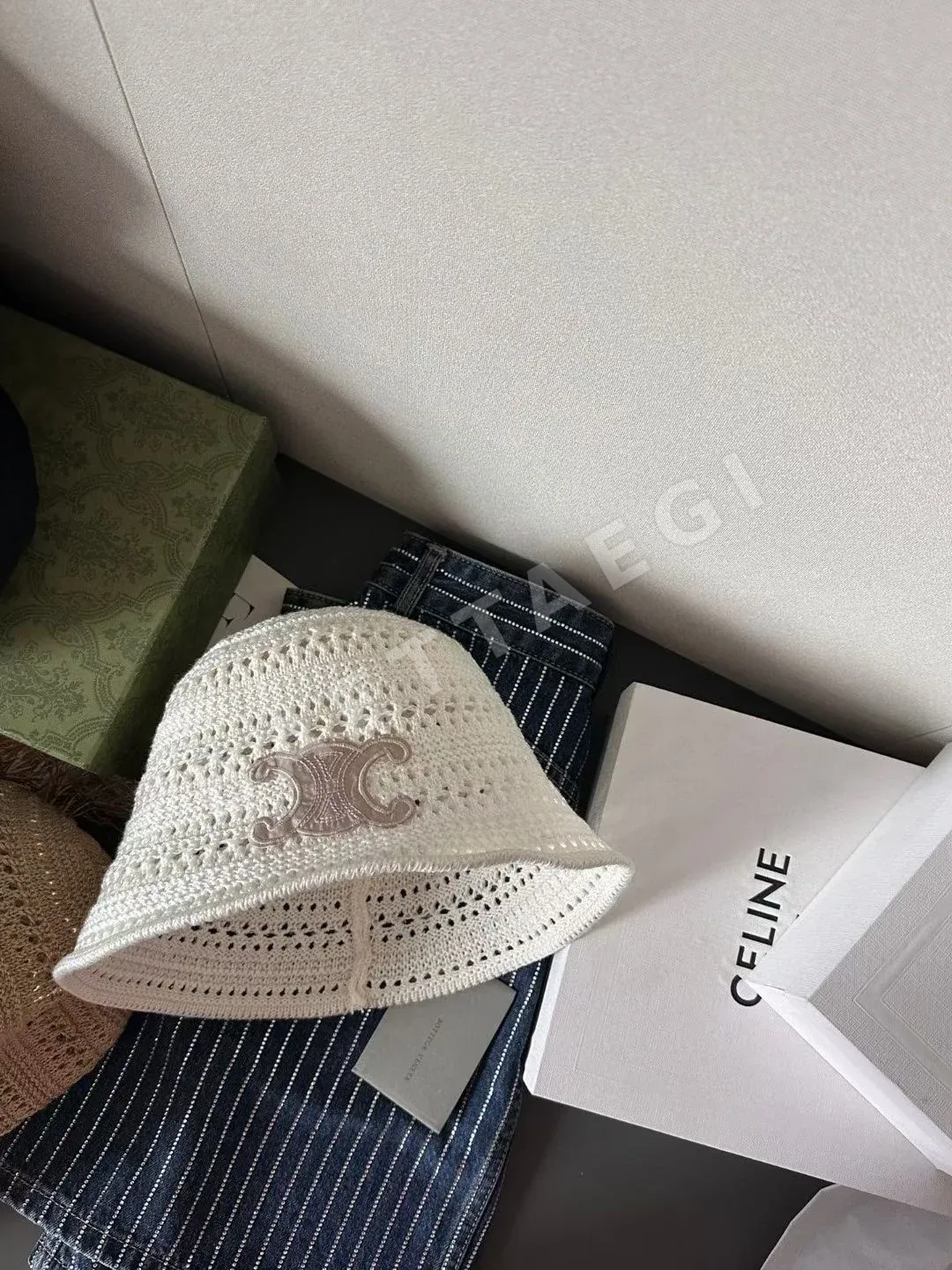셀린느 시스루 메시 피셔맨 햇 상세 이미지 8