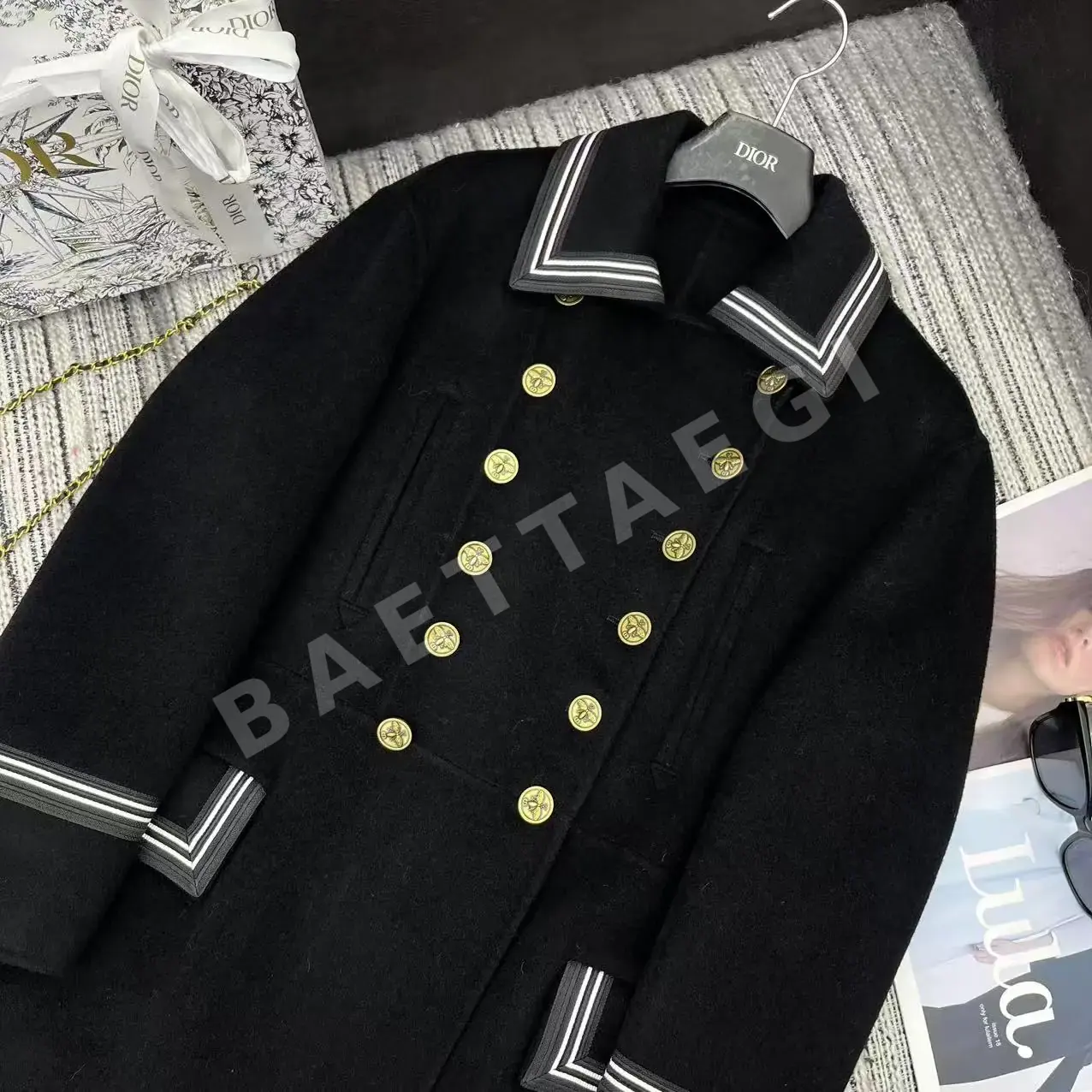 디올 울 더블브레스트 롱 자켓 상세 이미지 2