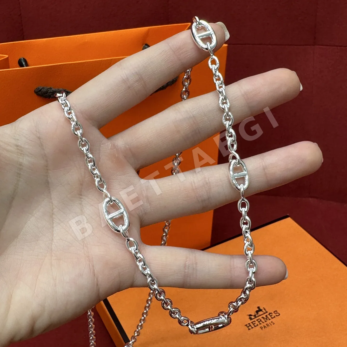 에르메스 파랑둘 피그노즈 롱체인 목걸이 상세 이미지 7