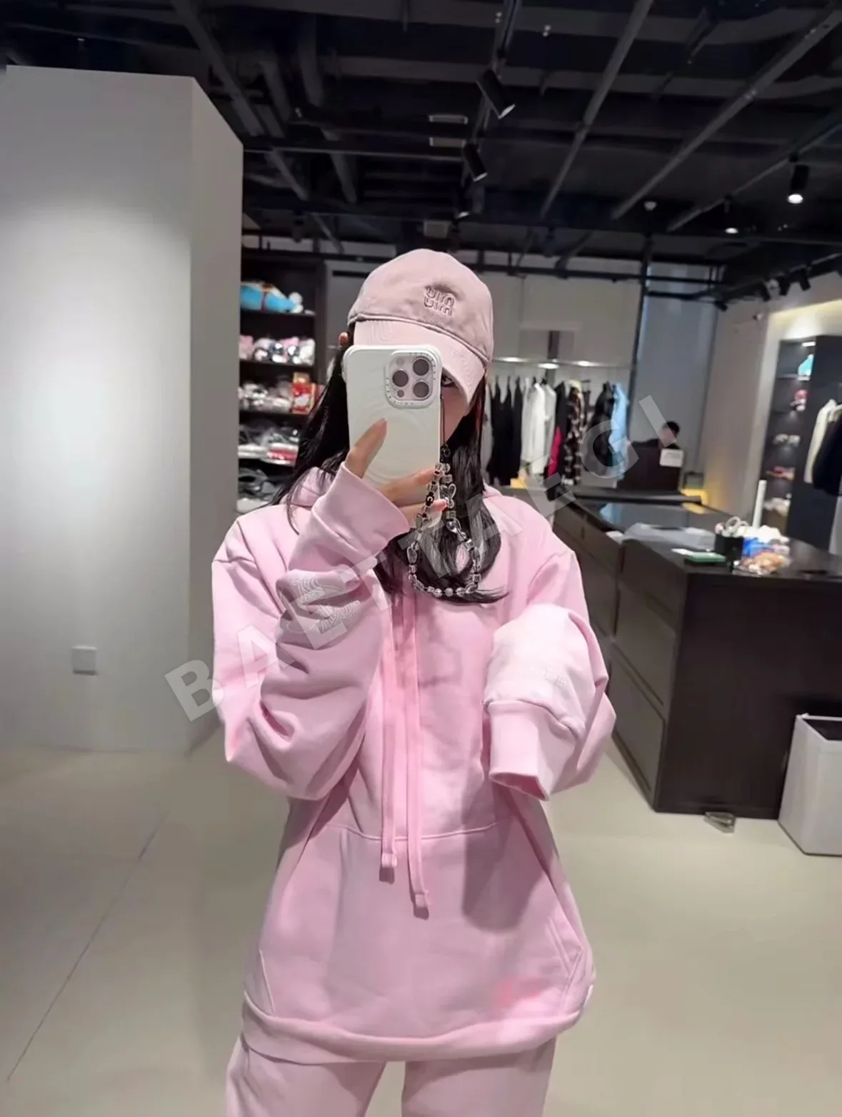 크롬하츠 마이애미 한정 핑크 후드 긴팔 티셔츠 상세 이미지 4