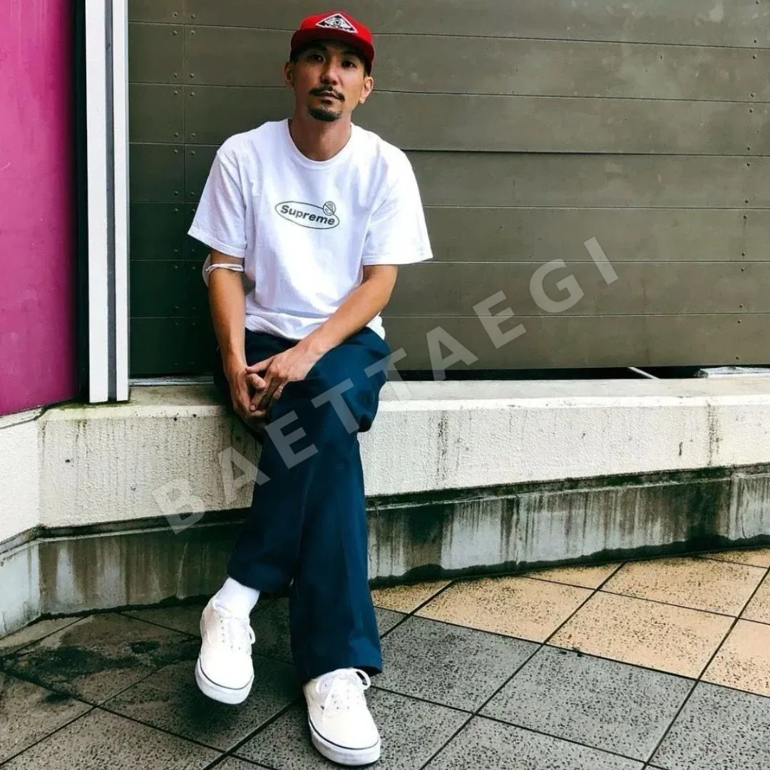 슈프림 경고 사인 로고 남성 반팔 티셔츠 상세 이미지 7