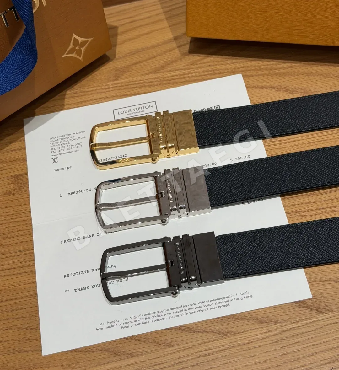 루이비통 폰누프 35mm 리버시블 타이가 가죽 벨트 상세 이미지 2
