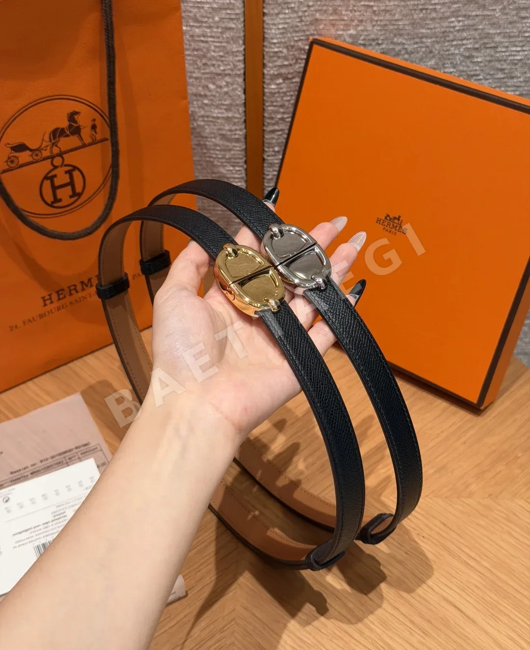 에르메스 앱송 카프스킨 H 버클 벨트 177722