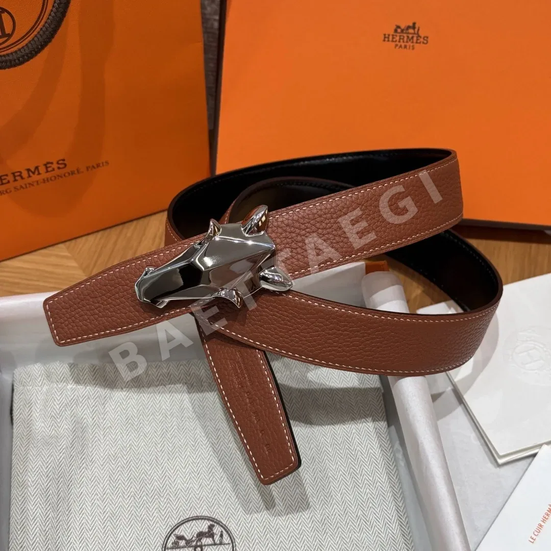 에르메스 시옹당끌르 링크 양면 가죽 벨트 상세 이미지 2