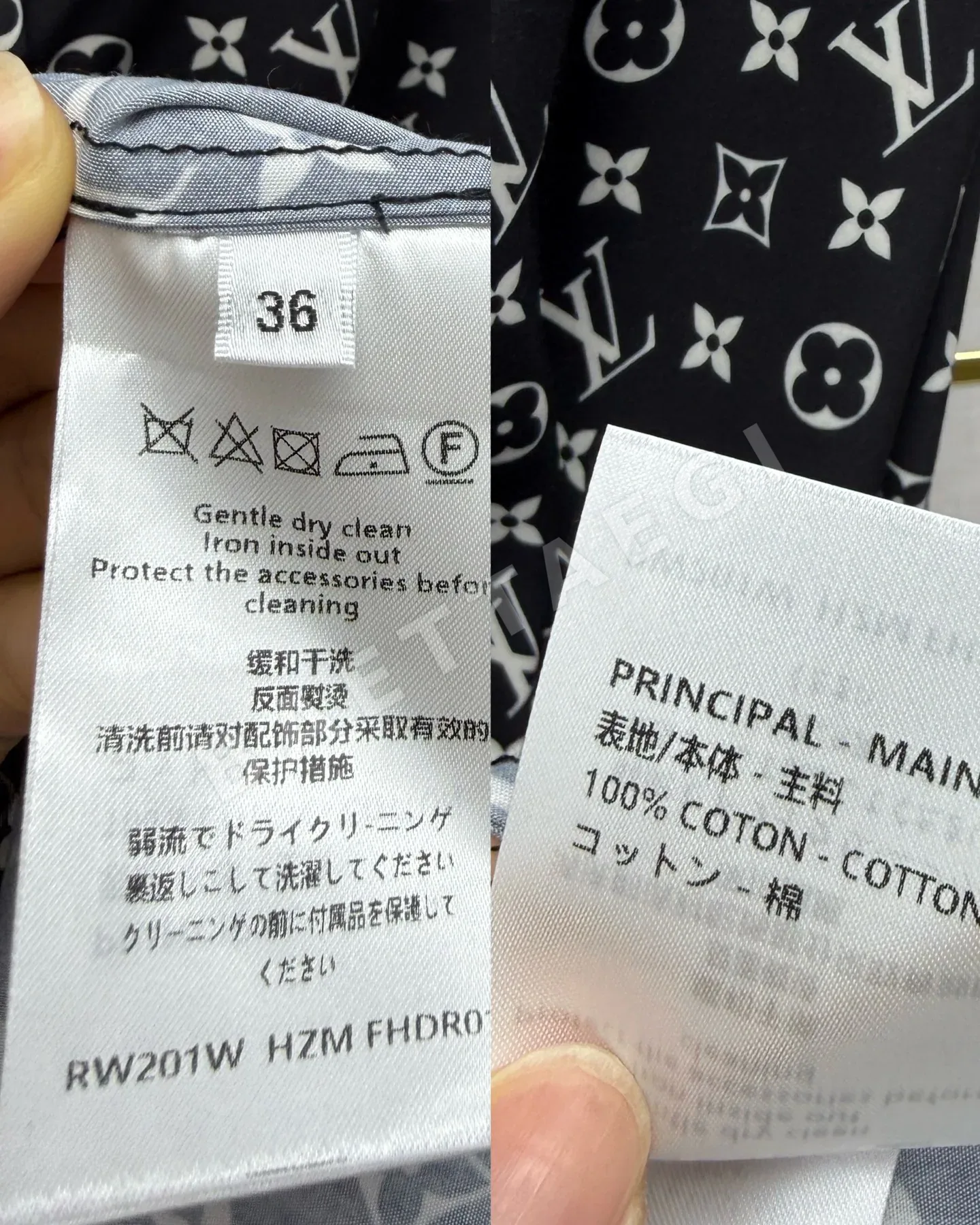 루이비통 모노그램 더블 포켓 롱 카라 원피스 상세 이미지 9