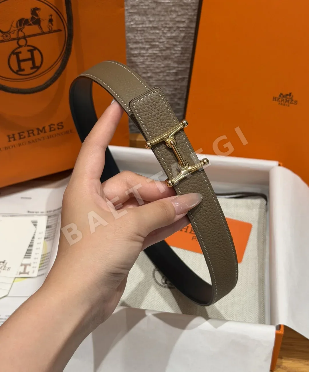 에르메스 모르스 H 리버서블 가죽 벨트 상세 이미지 3