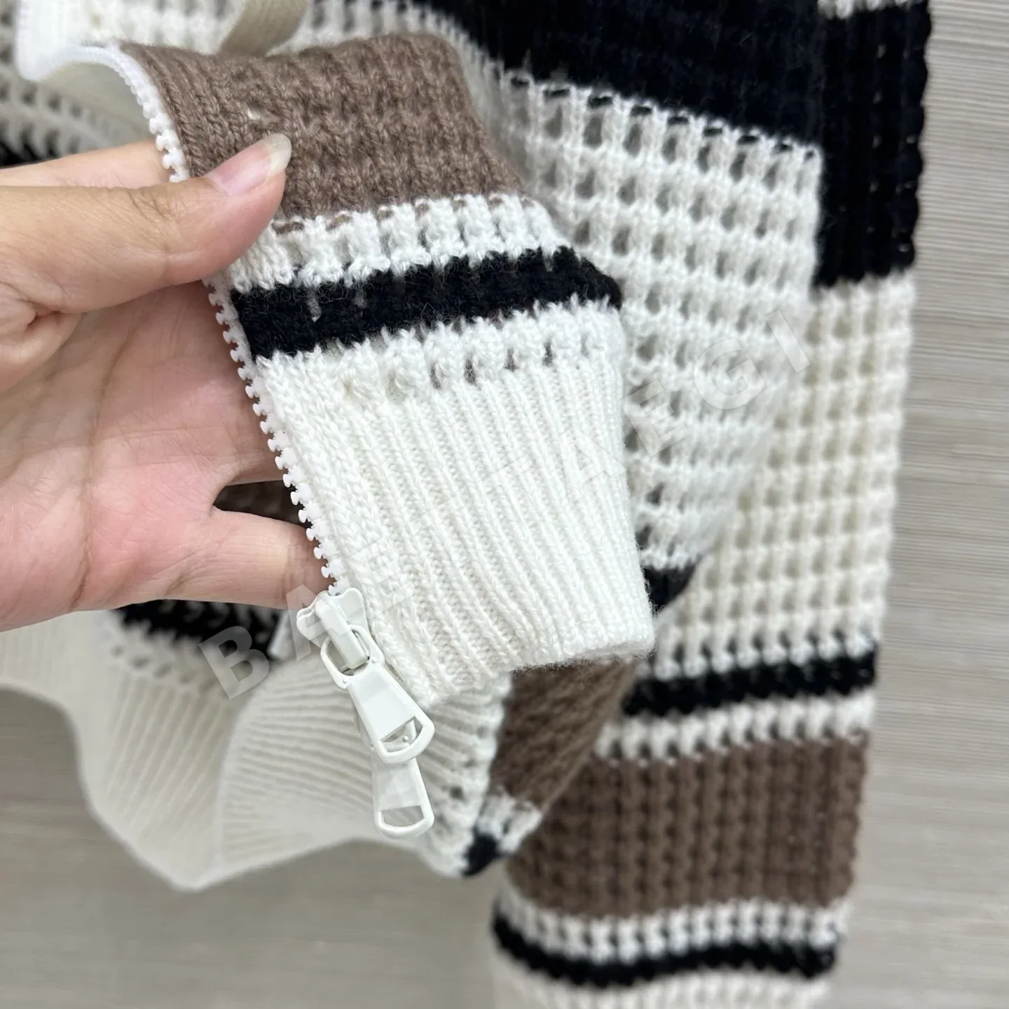 브루넬로쿠치넬리 카라 블록 스트라이프 드롭 숄더 카시미야 자켓 상세 이미지 6