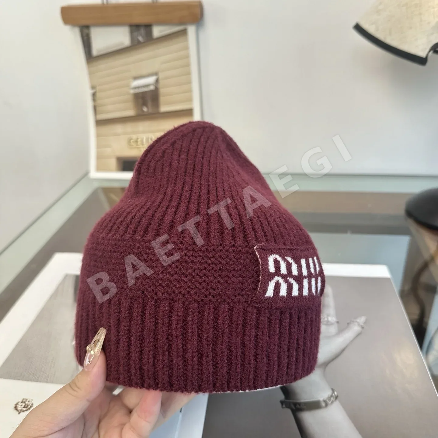 미우미우 니트 비니 모자 상세 이미지 8
