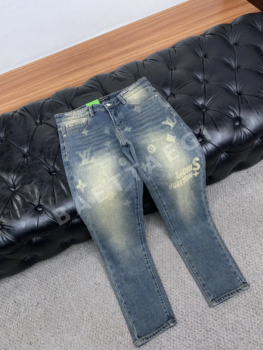 루이비통 슬림핏 스트레이트 레그 남성 청바지 상세 이미지 6