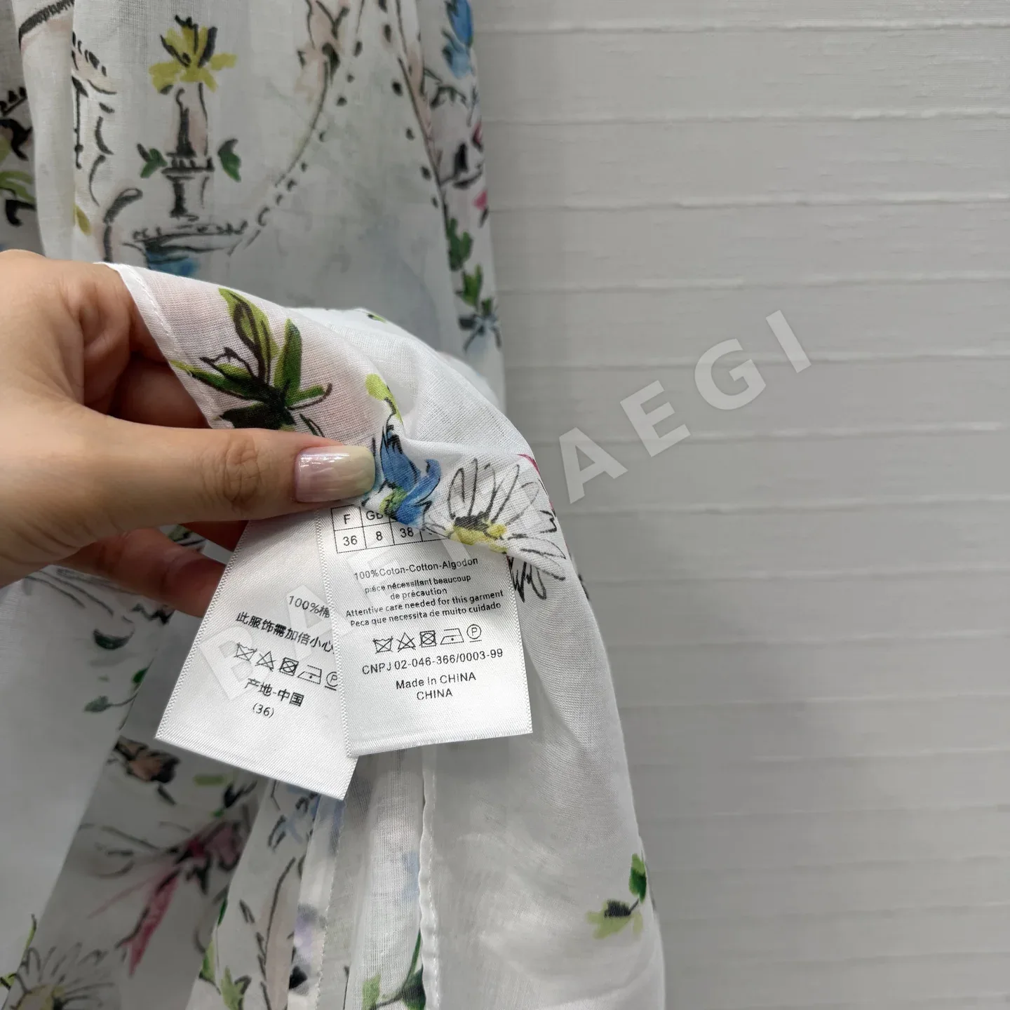 디올 이비에라 컬러풀 부케 프린트 실크 코튼 맥시 원피스 상세 이미지 8