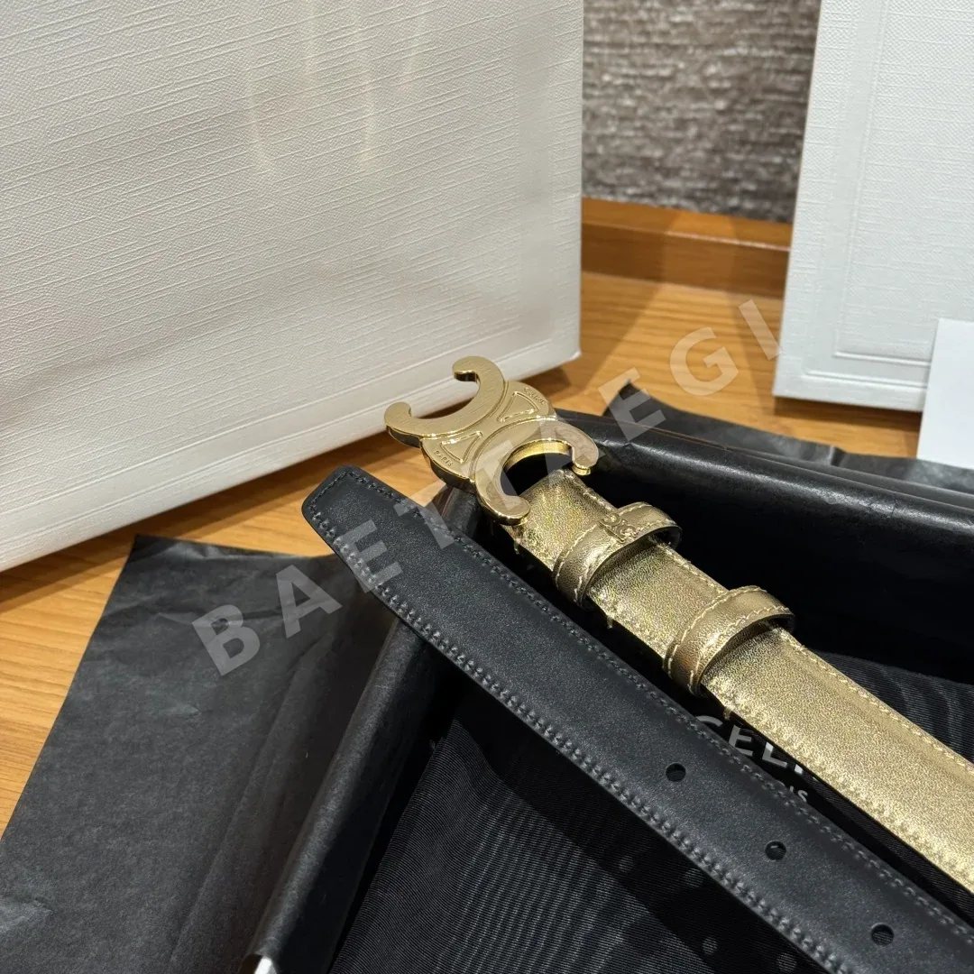 셀린느 개선문 금장 로고 가죽 벨트 상세 이미지 5
