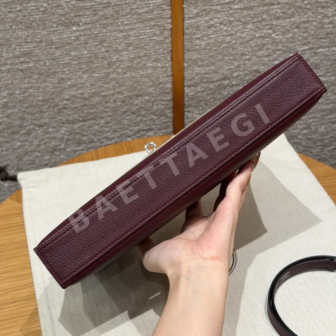 에르메스 켈리 엘란 보르도 염소가죽 가방 상세 이미지 5