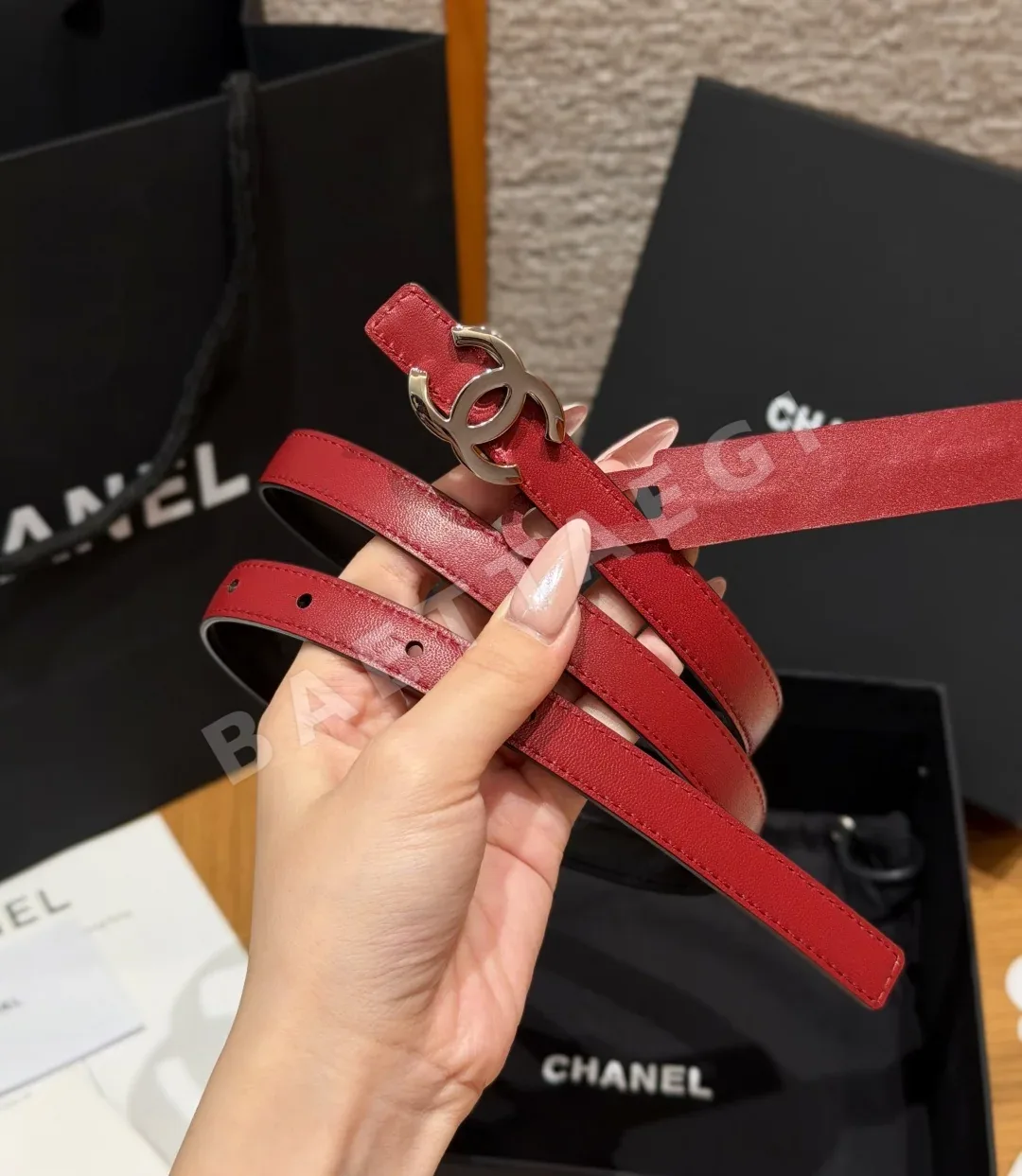 샤넬 더블 C 로고 가죽 리버서블 벨트 상세 이미지 3