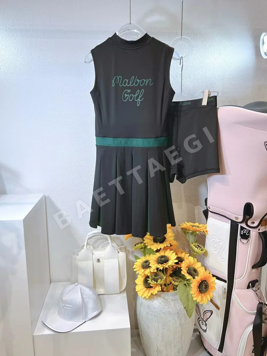 말본 여성 컬러 블록 골프 원피스 반바지 포함 상세 이미지 3