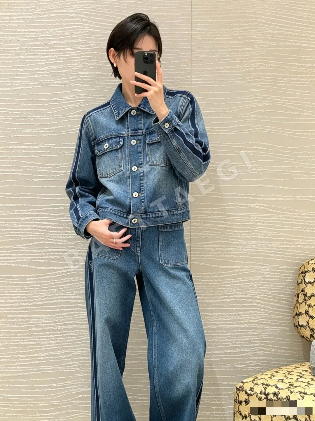 디올 컬러블록 레터 데님 자켓 151845