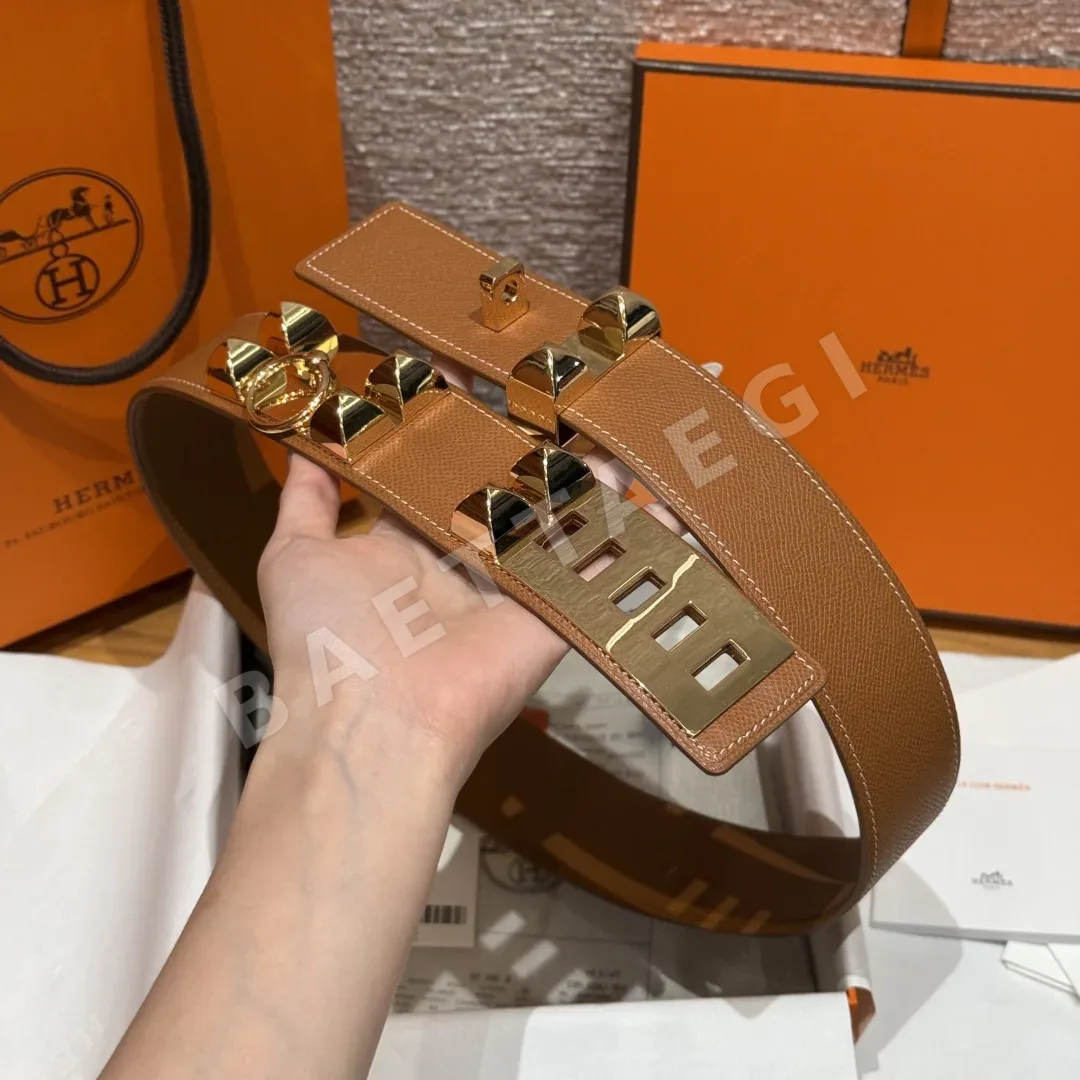 에르메스 코리에르 드 시앙 앱송 카프스킨 벨트 176126
