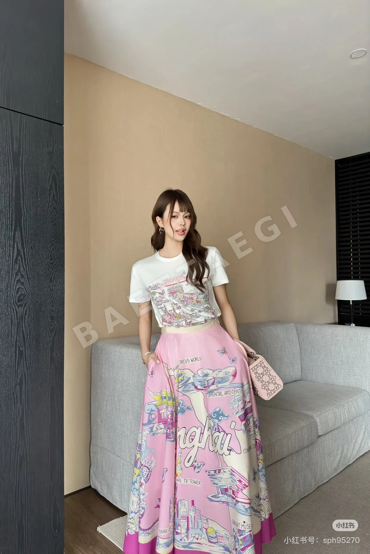 디올 프린트 시티 스트리트 스커트 상세 이미지 9
