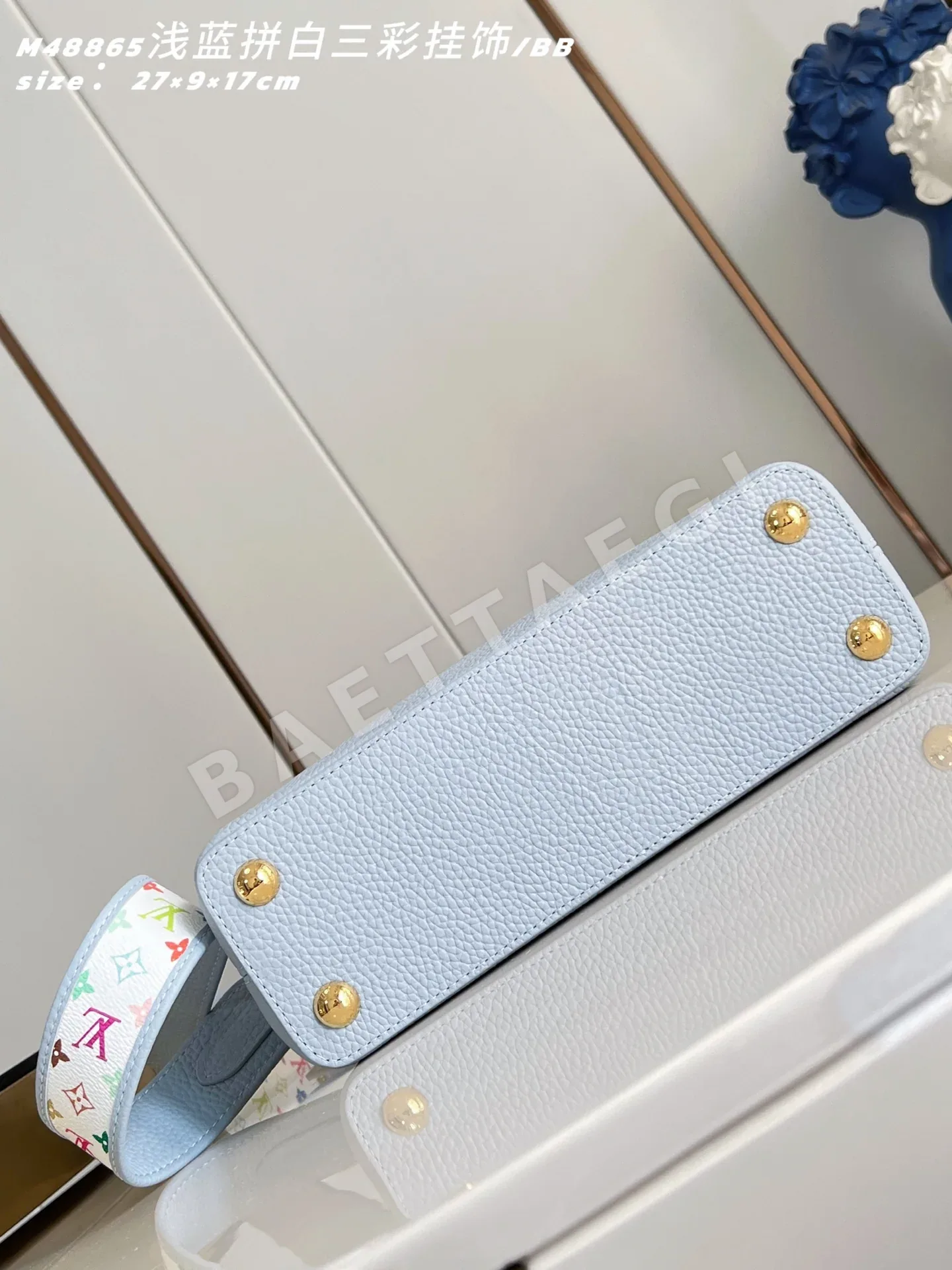 루이비통 M48865 화이트 카푸신 핸드백 BB 스몰 모노그램 상세 이미지 6