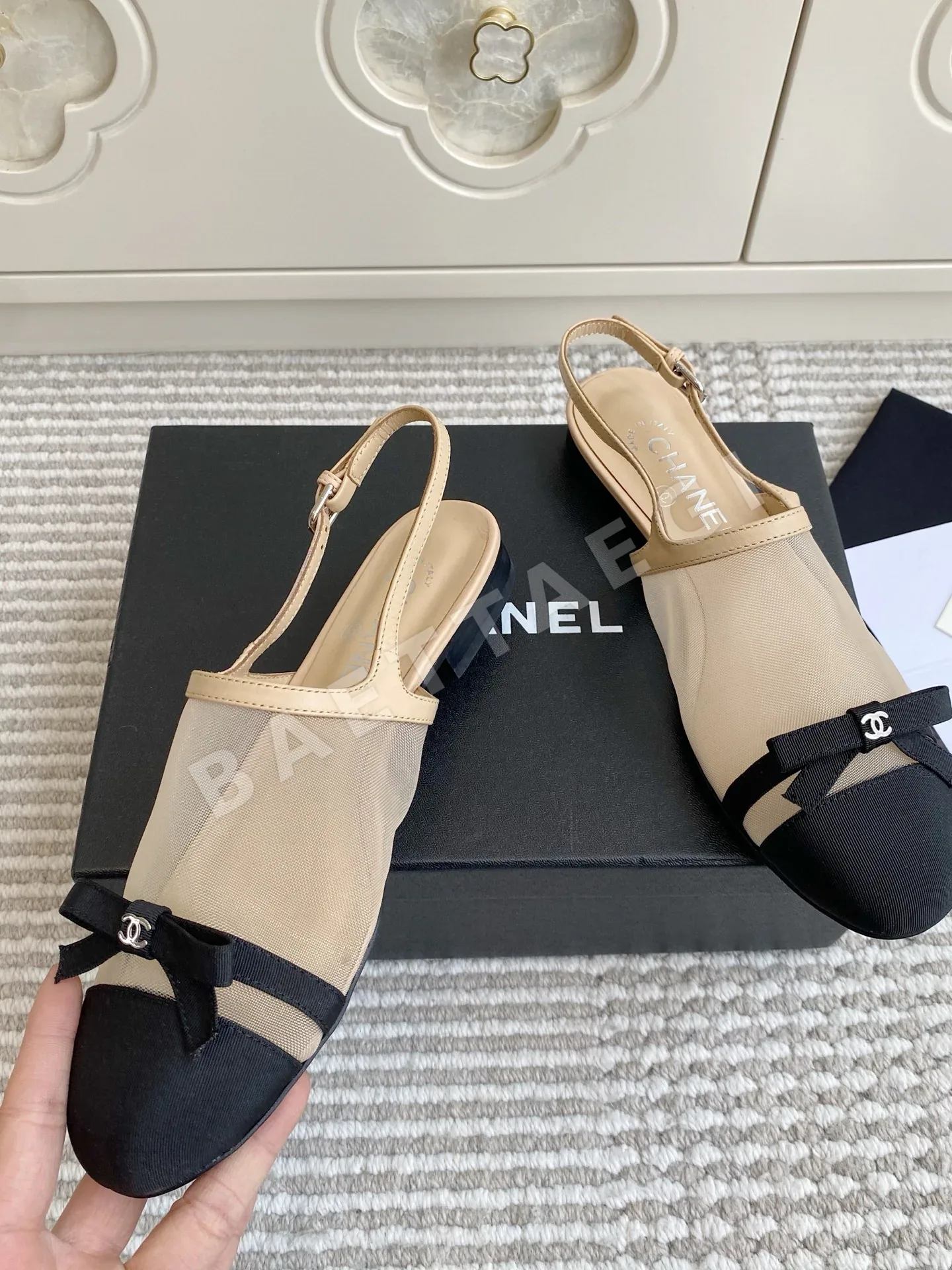 샤넬 메시 보우 플랫 샌들 상세 이미지 3