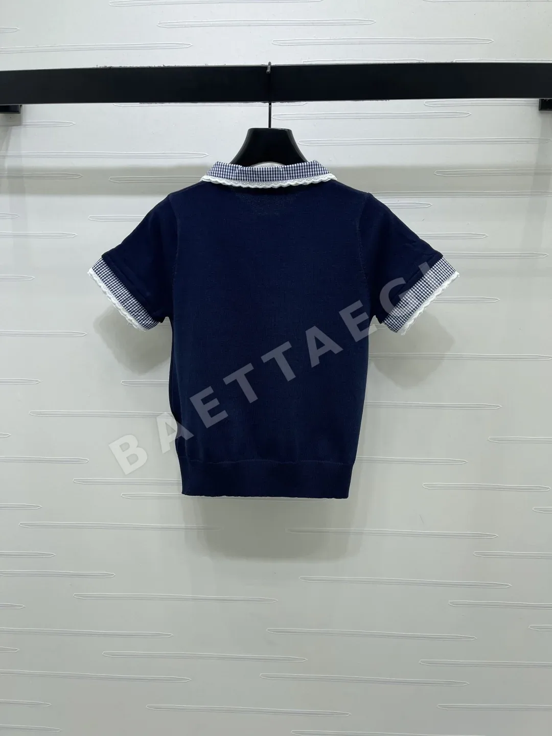 미우미우 피터팬 카라 니트 반팔 탑 상세 이미지 8