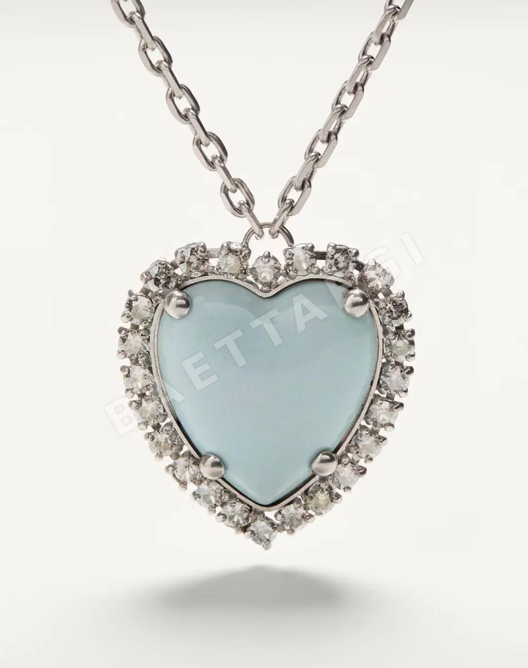 발렌티노 하트 크리스털 레진 목걸이 상세 이미지 2